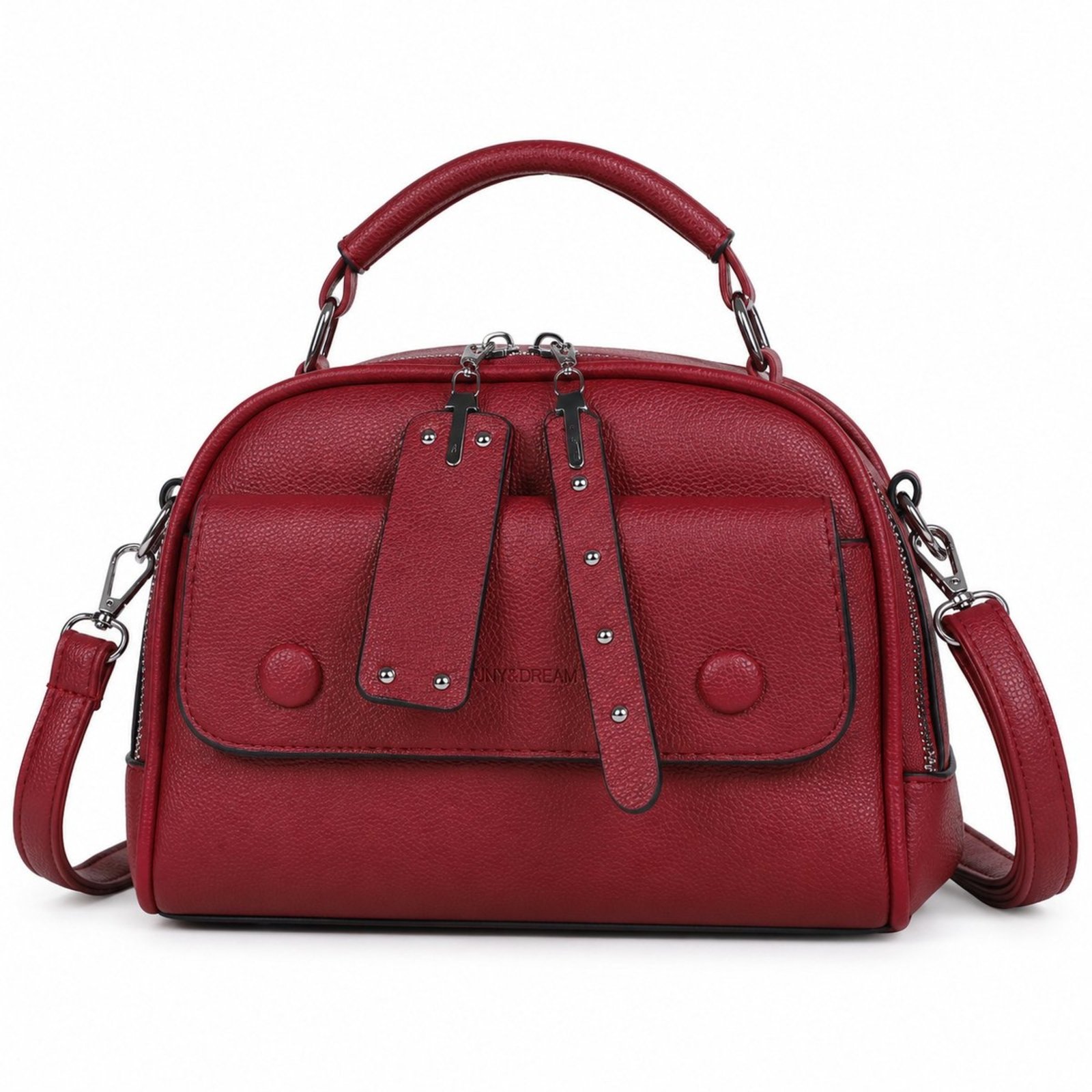 Bolsa Transversal Couro Moderna Despojada Casual Estilosa Tendencia Bolsinha Feminina Compacta - Vinho