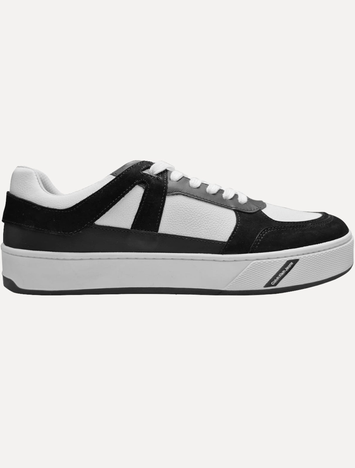 Tênis Calvin Klein Jeans Masculino Baixo Palito Layers Bicolor Branco/ Preto