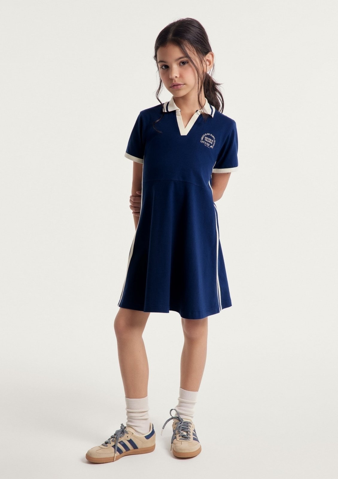 Vista 2 Infantil - Vestido Polo Curto em Malha Hering Hering Kids azul Hering Kids azul