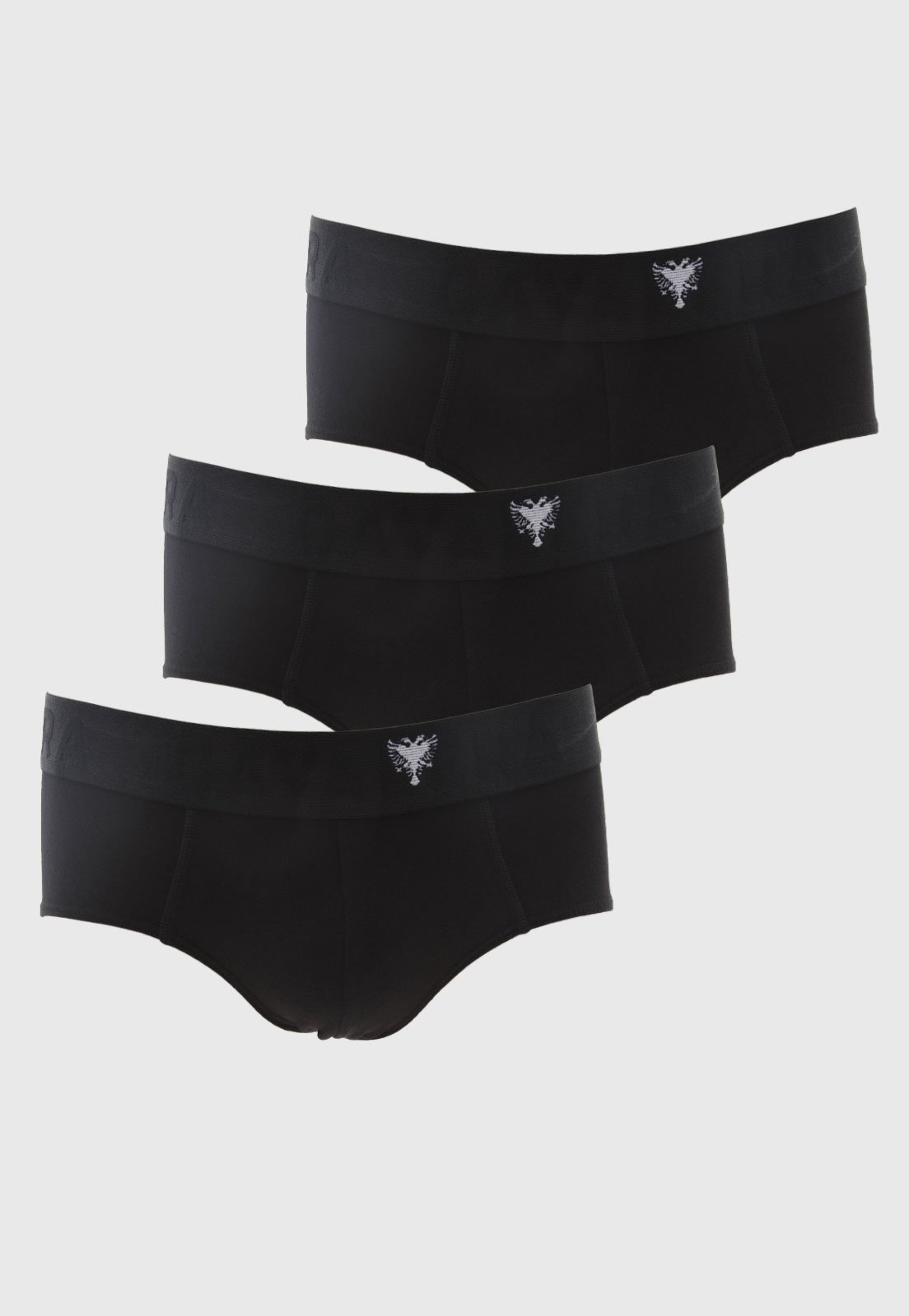 Kit 3 Cuecas Masculinas Cavalera Slip Preta