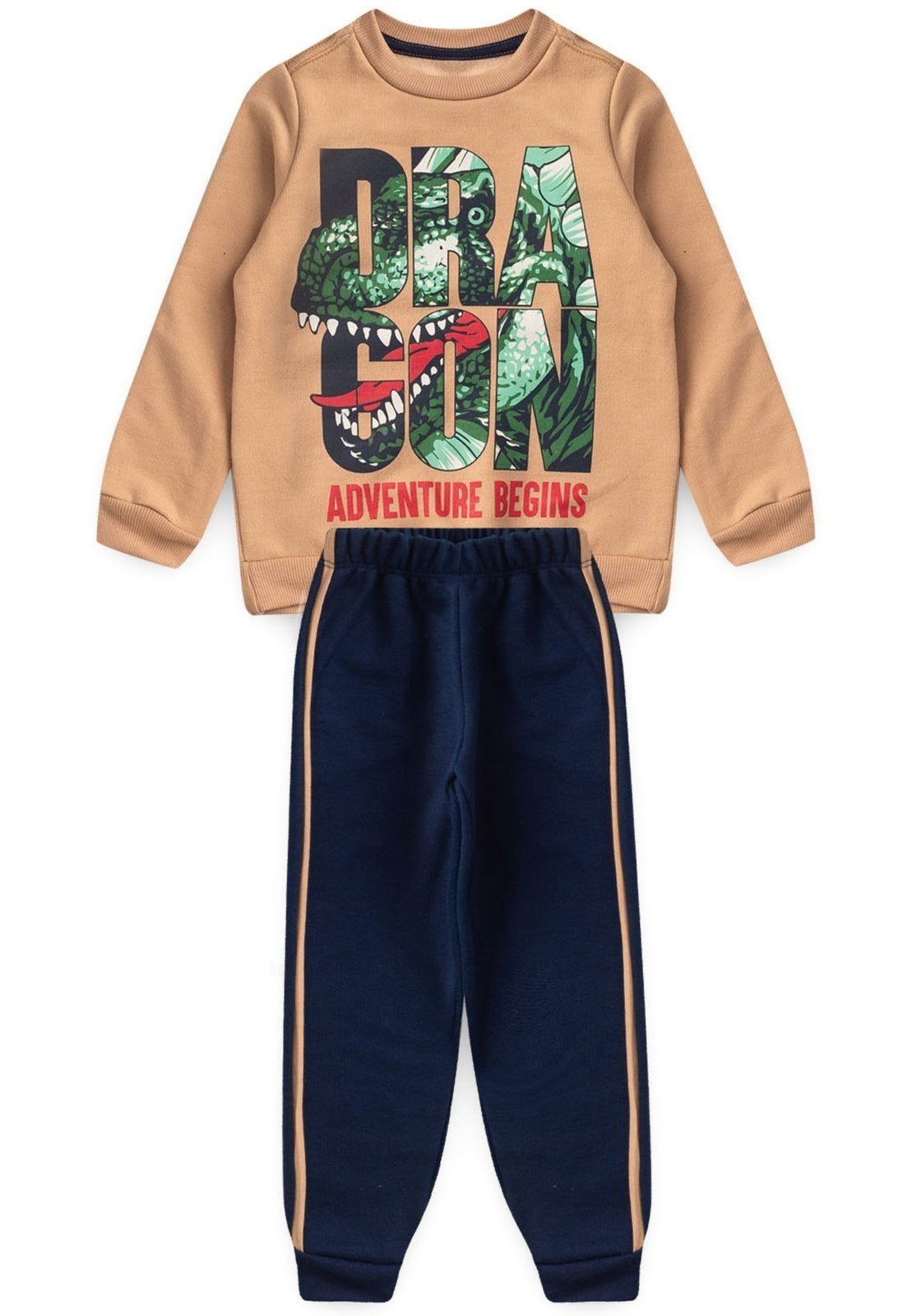 Vista 3 Infantil - Conjunto Bem Vestir Moletom Menino Dinossauro marrom BEM VESTIR marrom