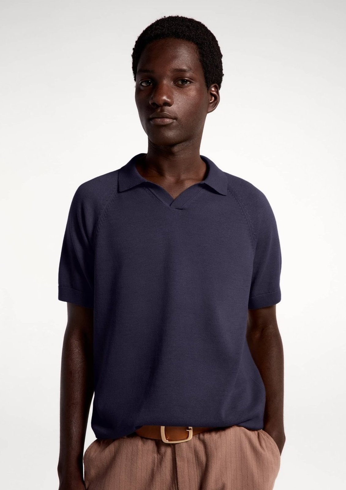 Polo Masculina Manga Curta Em Tricô Hering