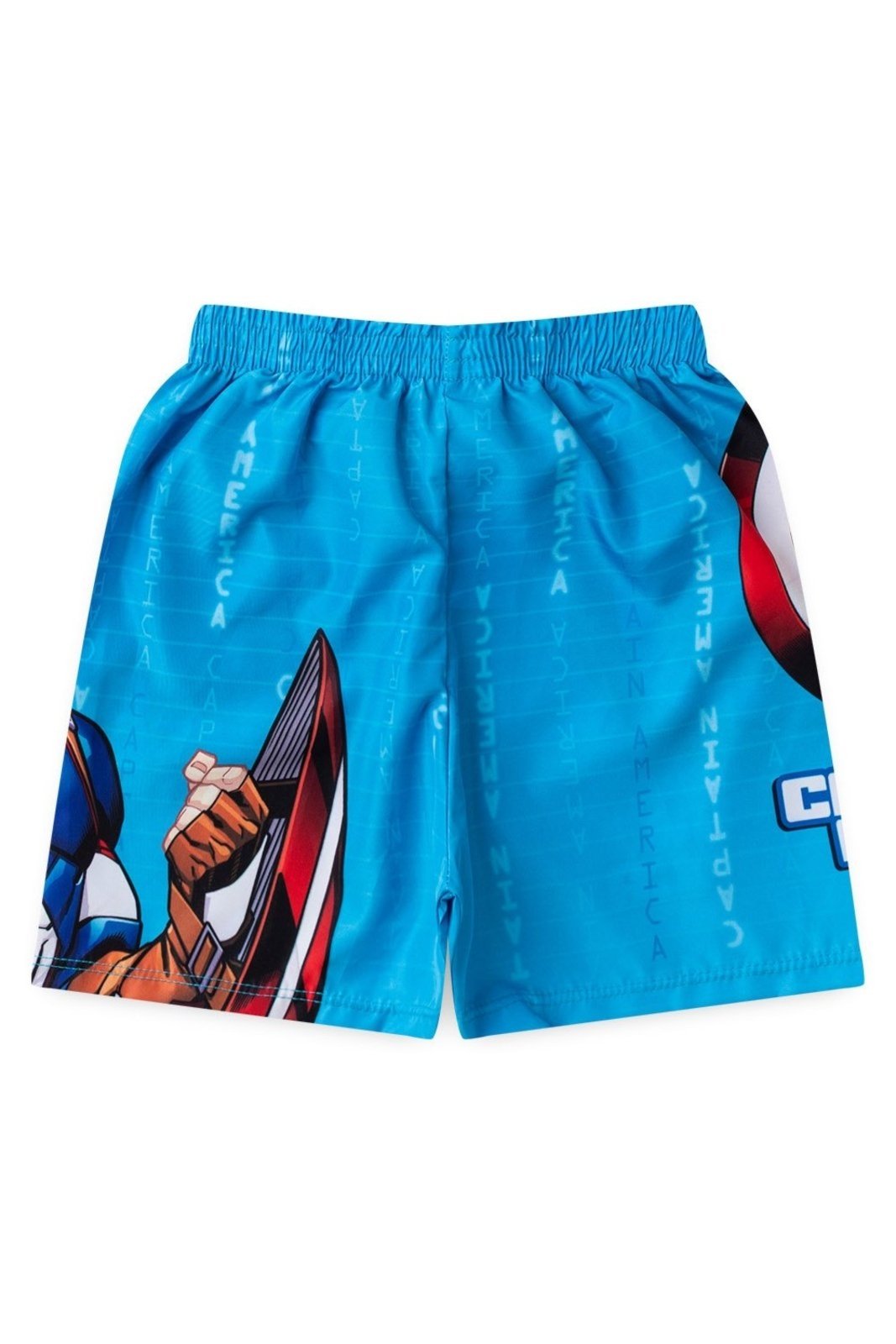 Vista 3 Infantil - Bermuda Disney Masculino Tactel Praia Capitão América Marvel azul Marvel azul