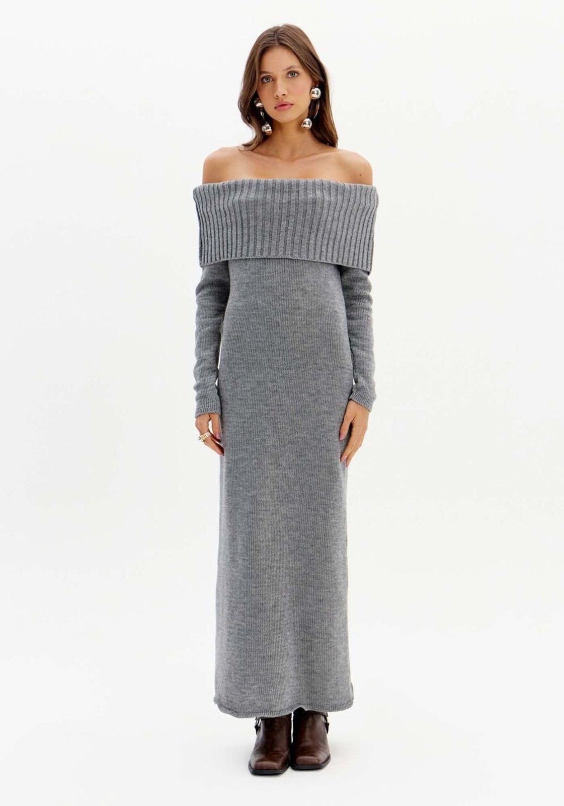 Vestido Midi De Tricot Ombro a Ombro My Favorite Things