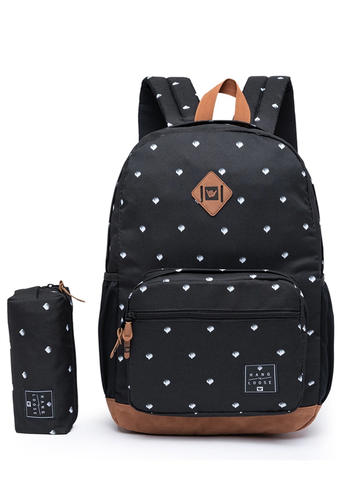 Kit Mochila + Estojo Hang Loose Feminina Reforçada Faculdade Notebook