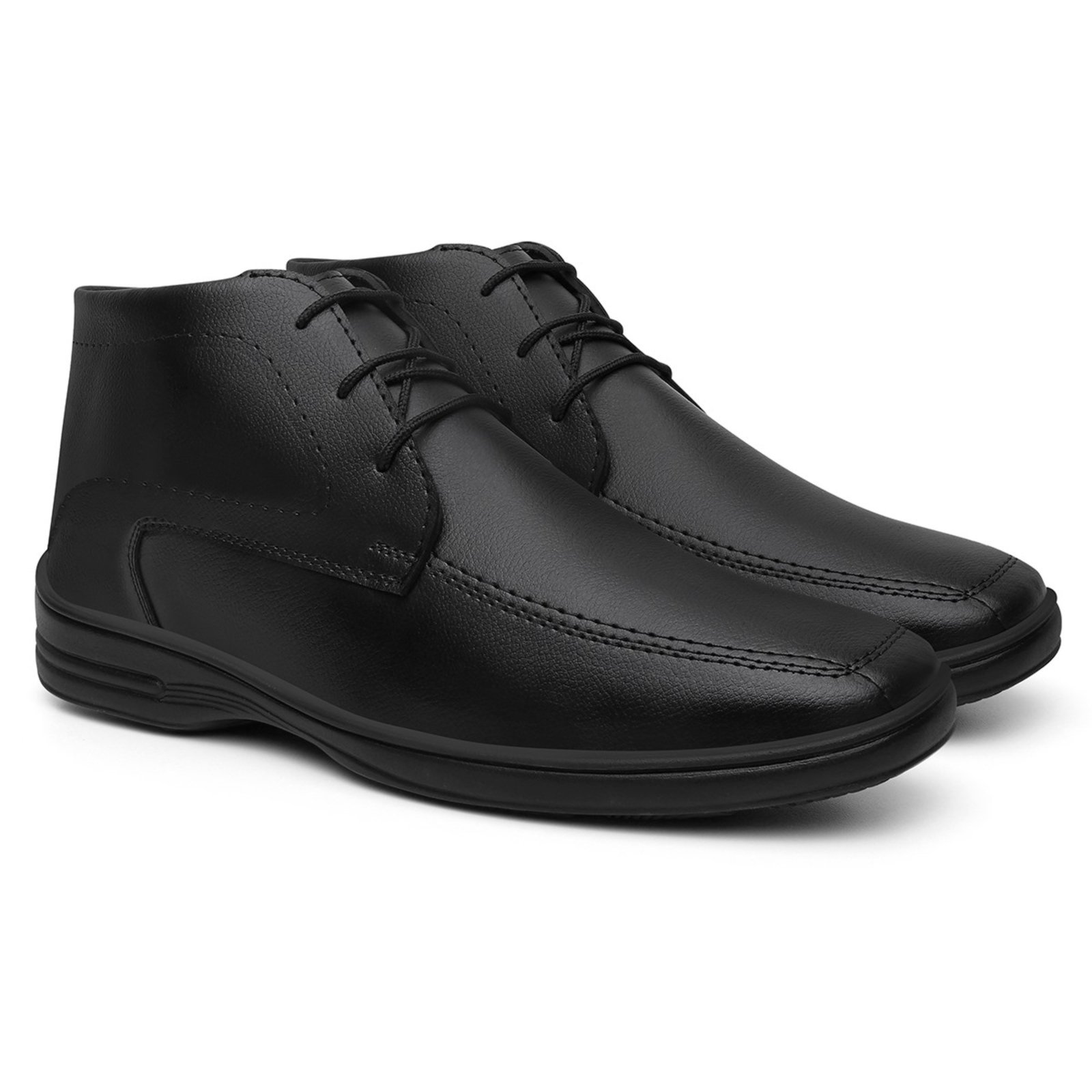 Sapato Masculino Causal Veritimo Bota Cano Baixo Amarrar Elegante Botinha Trabalho Dia a Dia Preto