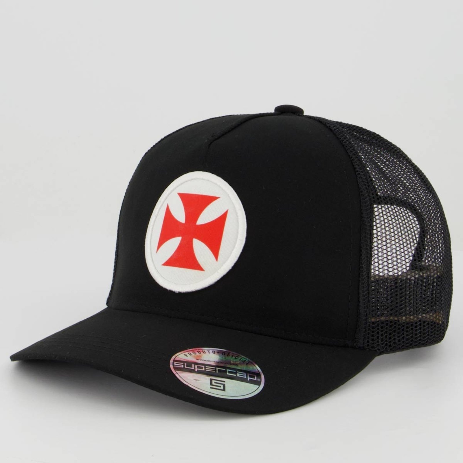 Vista 2 Boné Vasco Trucker Supercap preto Supercap preto