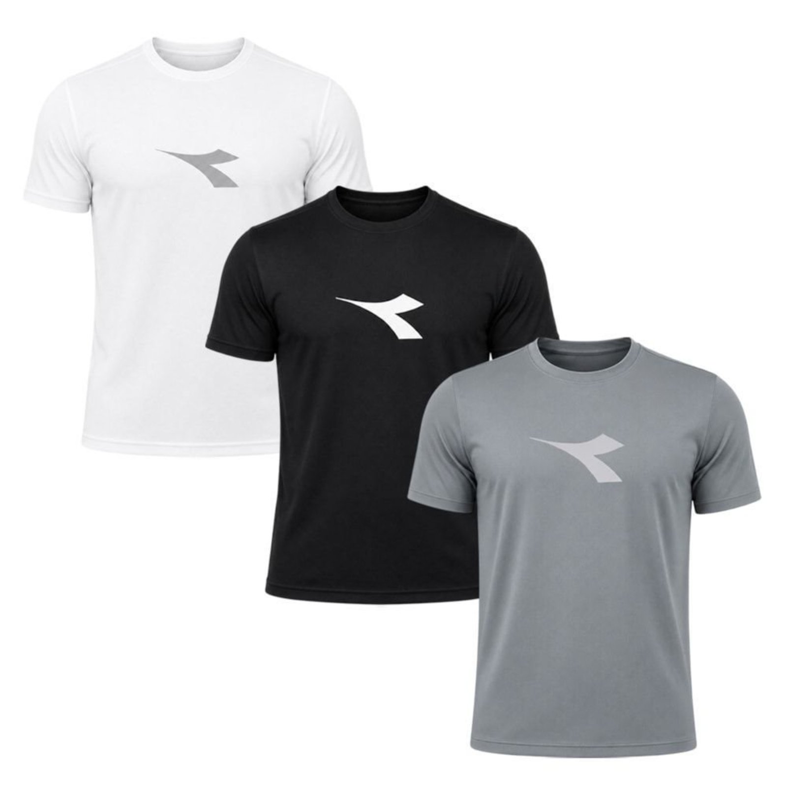 Kit 3 Camisetas Diadora Big Logo Masculino - Cinza - Diadora