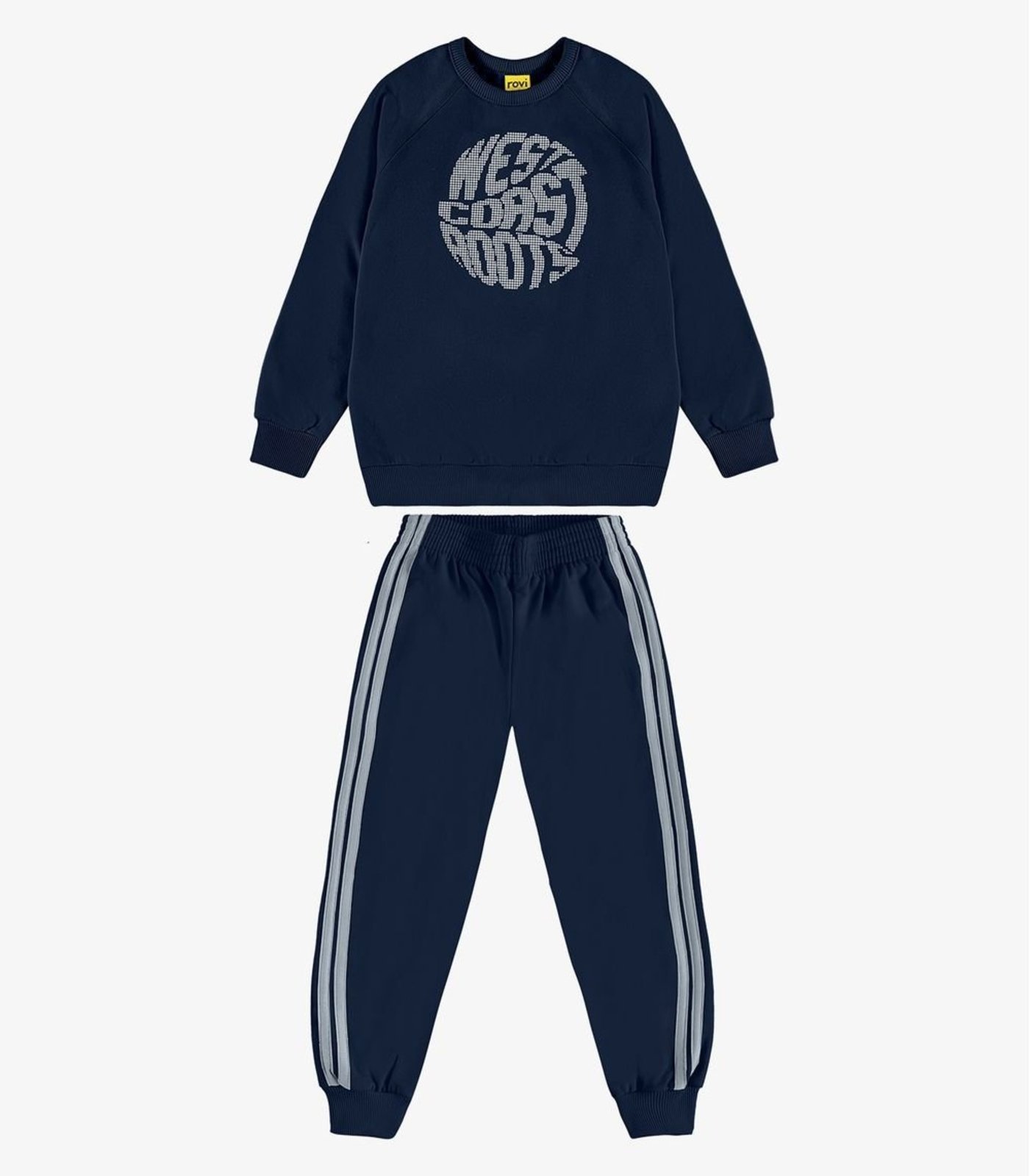 Infantil - Conjunto Blusão com Calça Moletom Rovi Azul