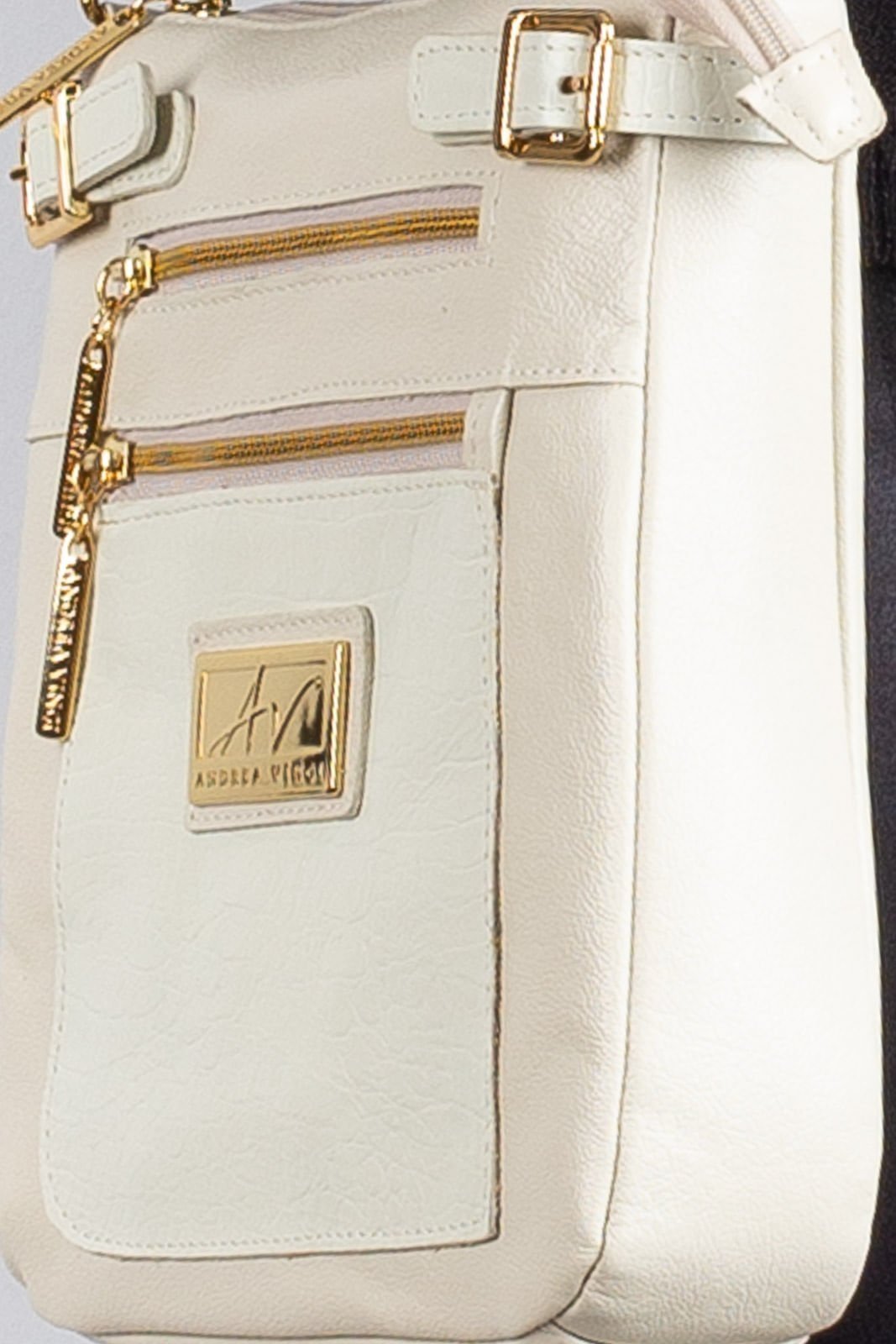 Vista 3 Bolsa Transversal de couro croco Chloe - Marfim Andrea Vinci azul Andrea Vinci azul