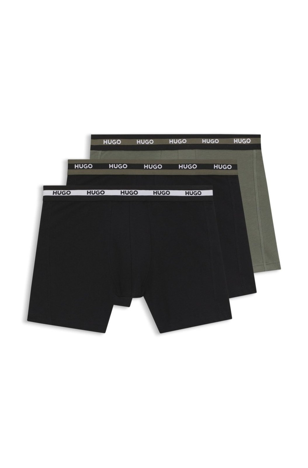Kit Com Três Cuecas De Algodão Stretch Com Logo