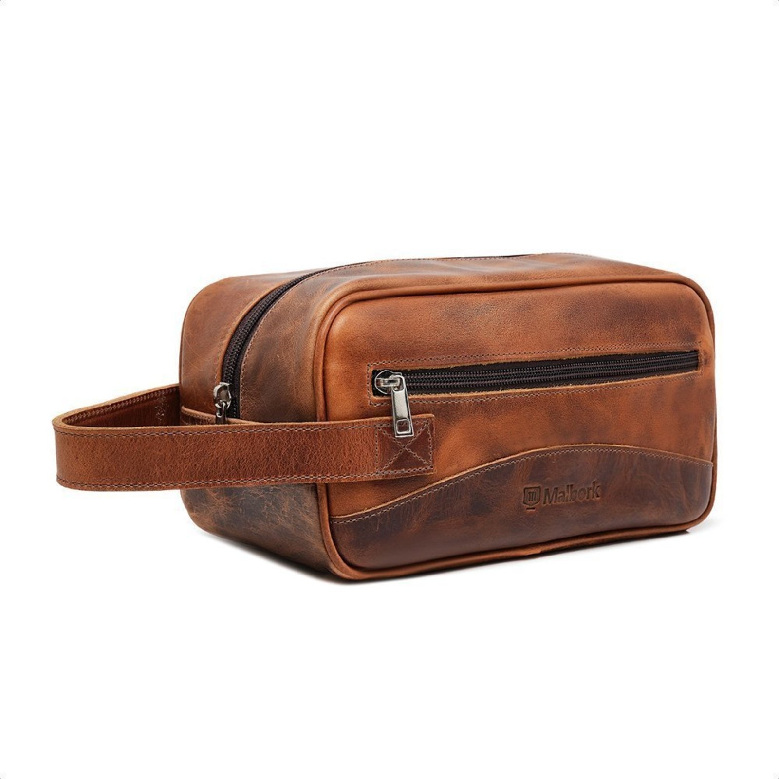 Necessaire Organizadora Malbork em Couro Whisky Premium N1_W
