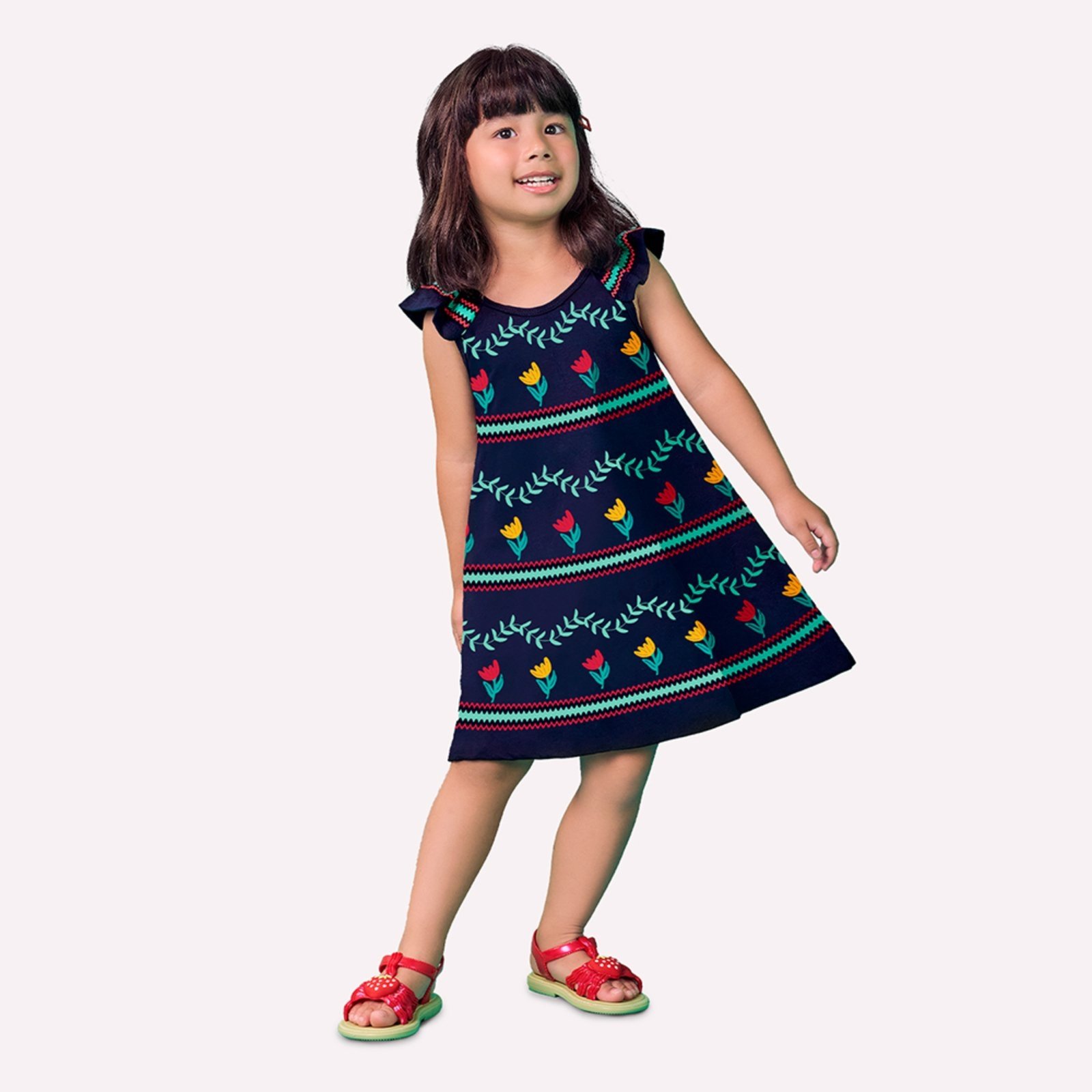 Infantil – Vestido Menina Flores Nanai