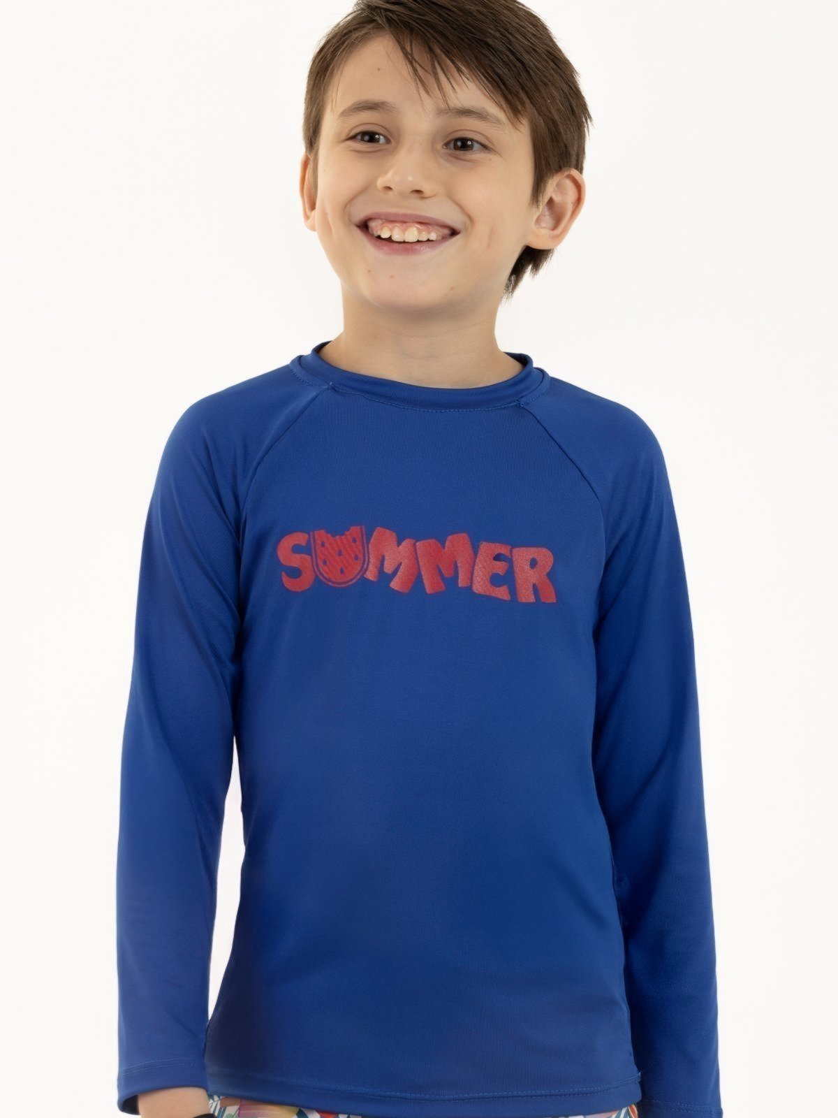 Vista 2 Camisa de Praia e Banho Menino com Proteção UV 50 - Sabores de Verão Magicamente Kids azul Magicamente Kids azul