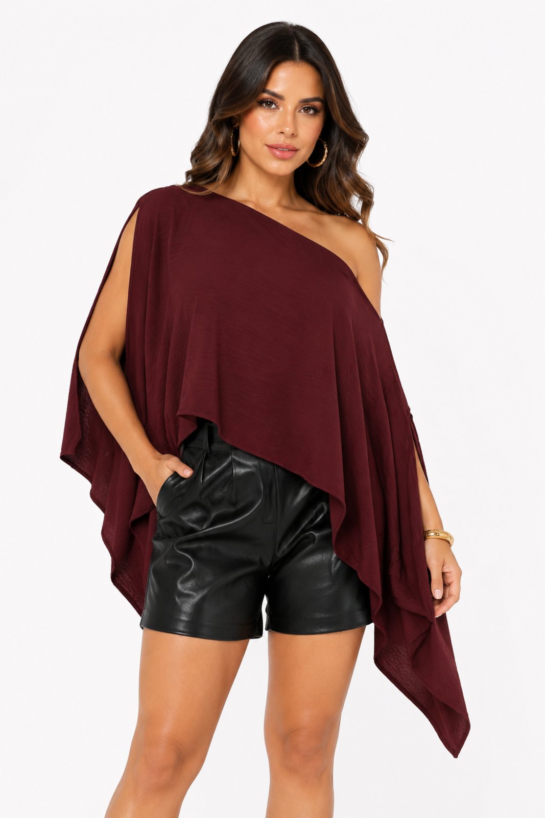 Blusa Assimétrica D Bell Outlet Fashion Duna Vinho