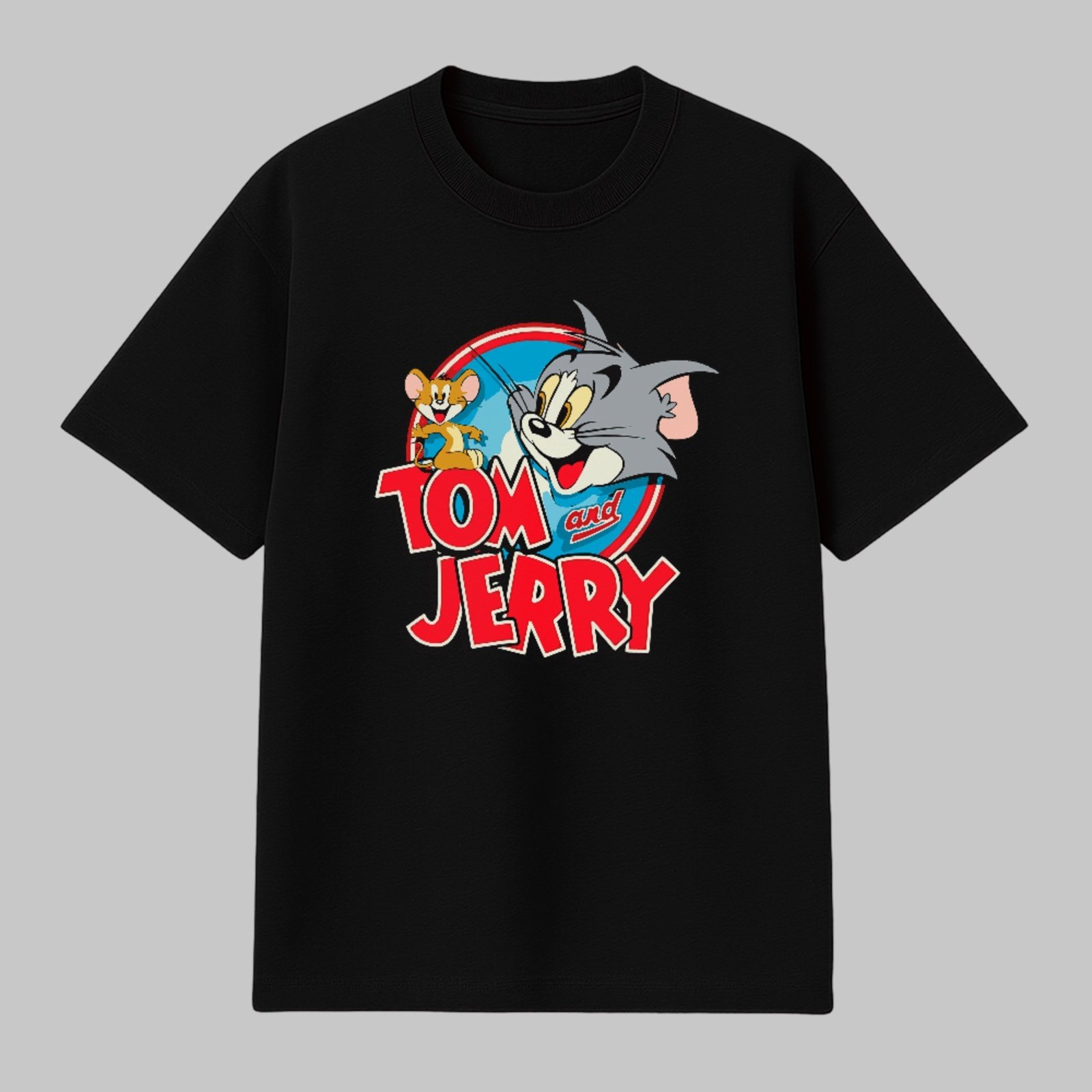 Camiseta Básica Rivalidade Icônica Animada Tom Jerry Unissex Preto