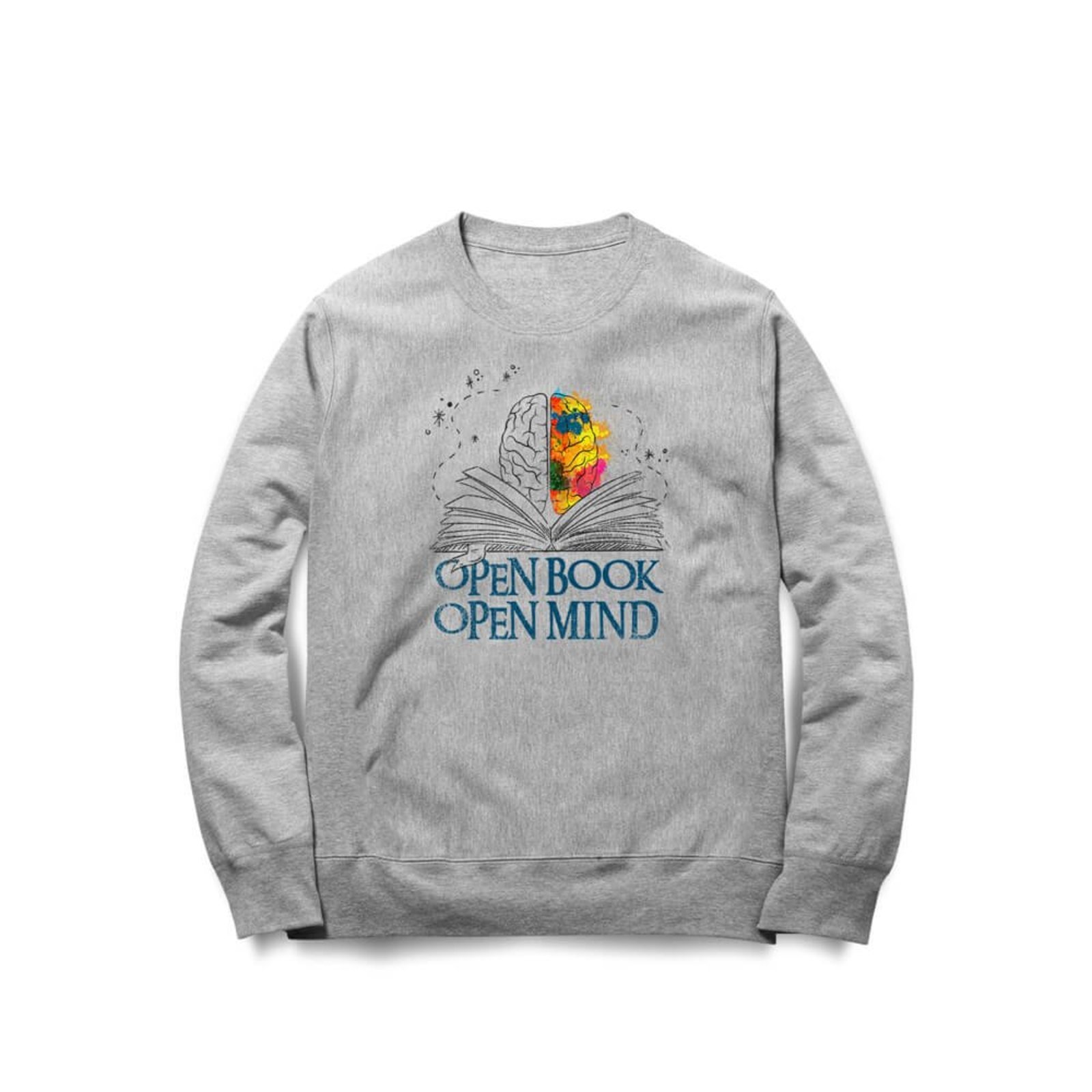 Moletom Open Book Open Mind - Mescla Cinza - Casual - Studio Geek