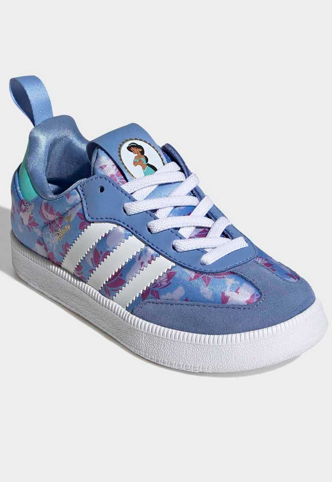 Infantil - Tênis adidas Originals Samba Quickon K Floral Azul