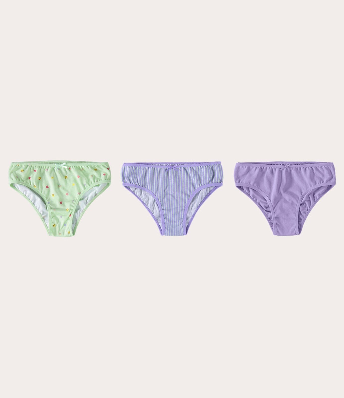 Kit 3 Calcinhas Infantis Menina Em Algodão Malwee