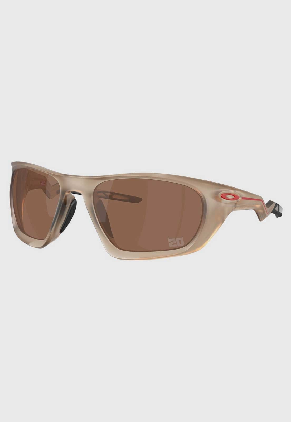 Óculos de Sol Oakley Estrutura Geométrica Marrom