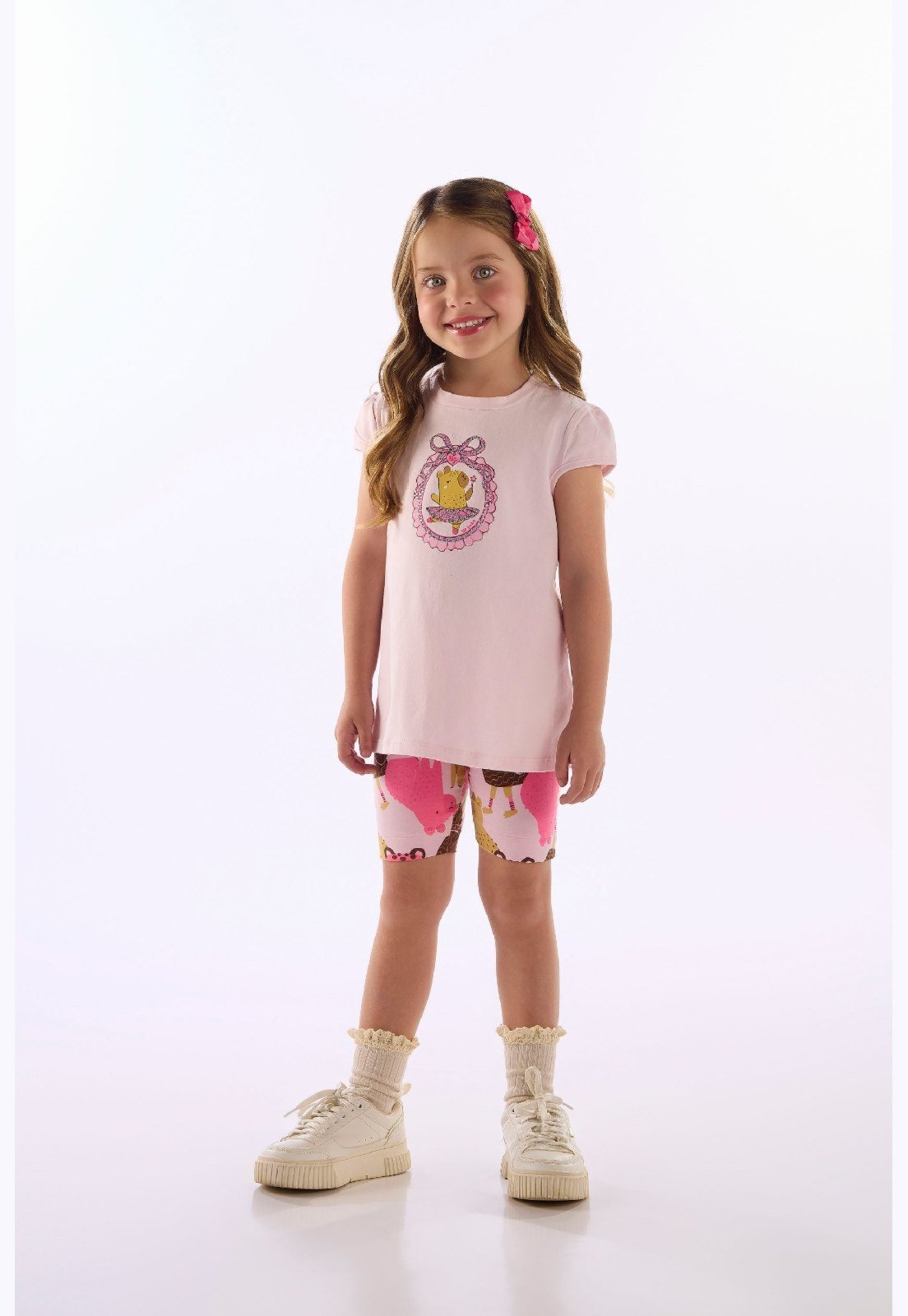 Infantil - Conjunto Blusa Bermuda Up Baby Branco