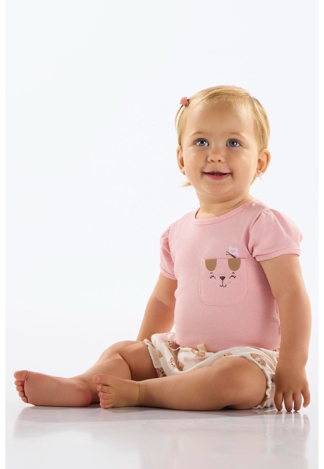 Vista 2 Infantil - Conjunto Body e Short para Up Baby azul Up Baby azul