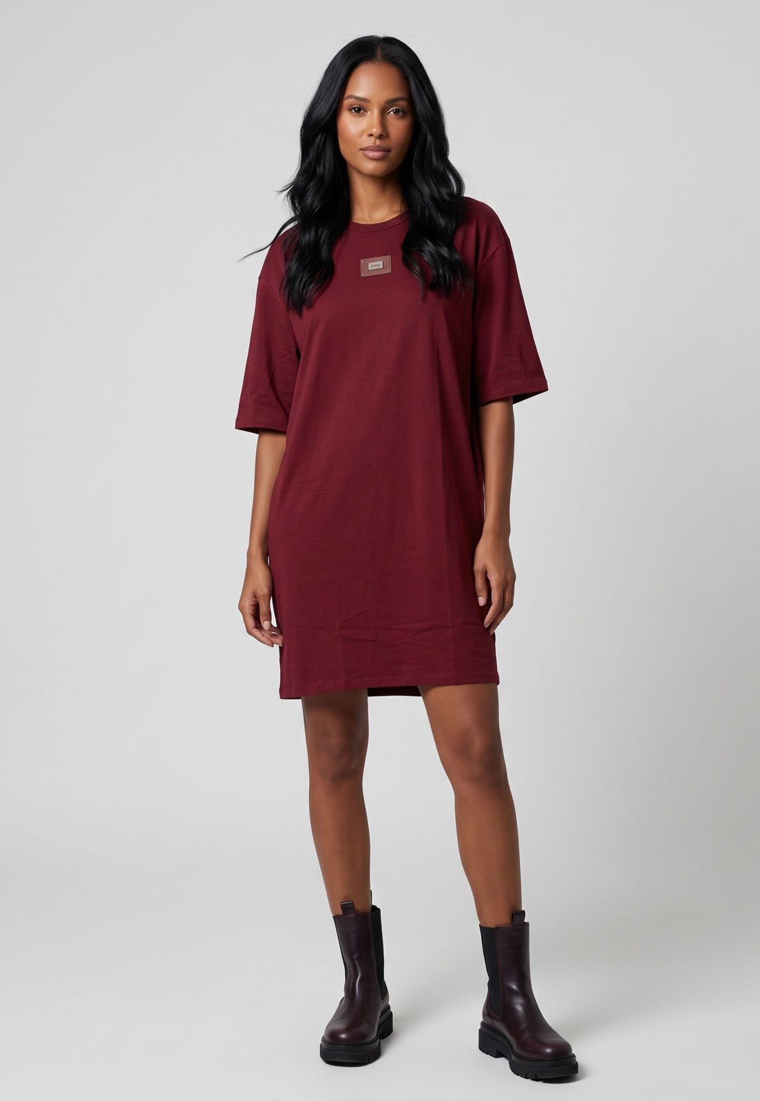 Vestido Feminino Lança Perfume Reto Vinho