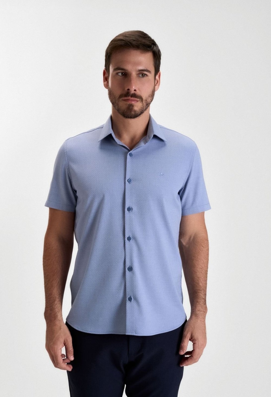 CAMISA DOCTHOS SLIM MANGA CURTA BAMBU MAQUINETA TEXTURIZADA CAMISA DOCTHOS SLIM MANGA CURTA BAMBU MAQUINETA TEXTURIZADA 012 AZUL G