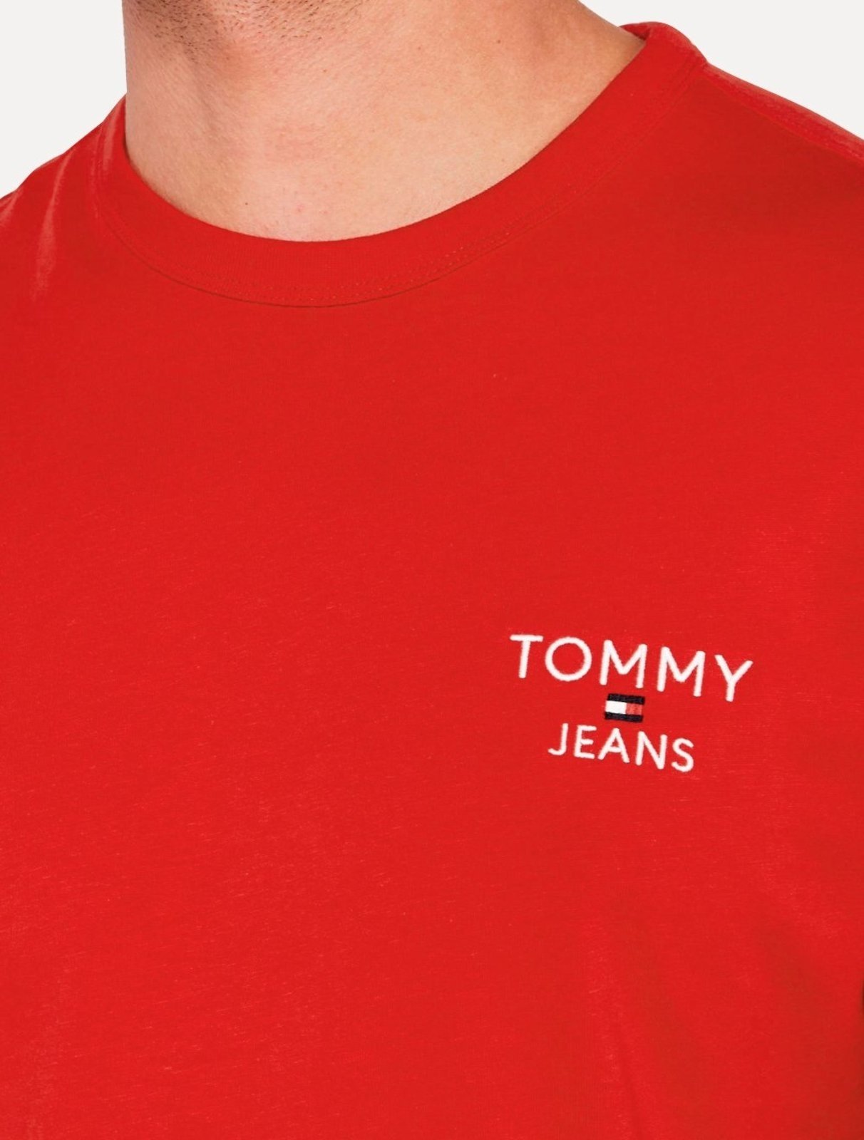 Vista 3 Camiseta Tommy Jeans Masculina Regular Corp Chest Vermelha vermelho Tommy Jeans vermelho