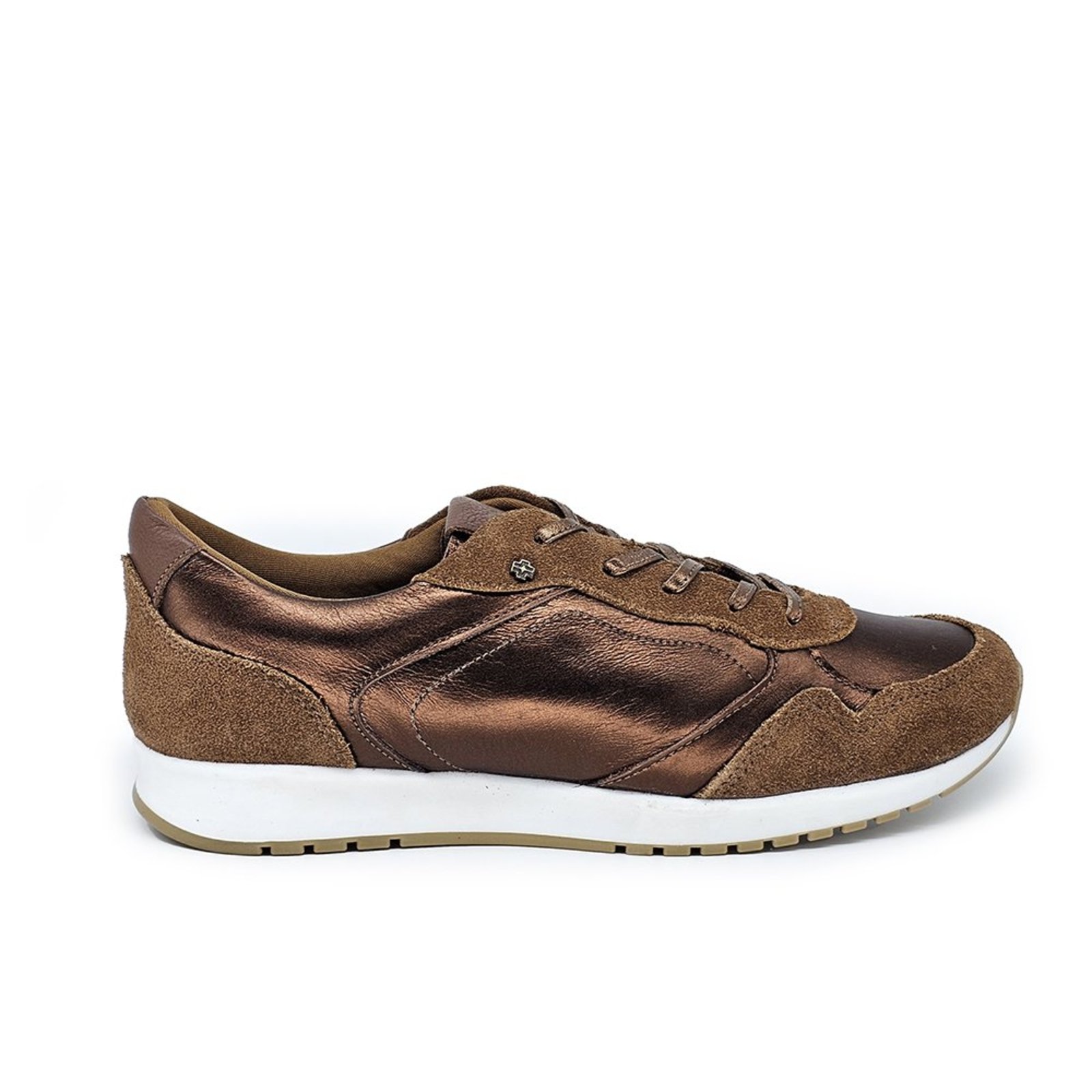 TIE33 TENIS AMARRAR TIE - COURO CAM HAVANA/MTL BRONZE/CFT MOGNO