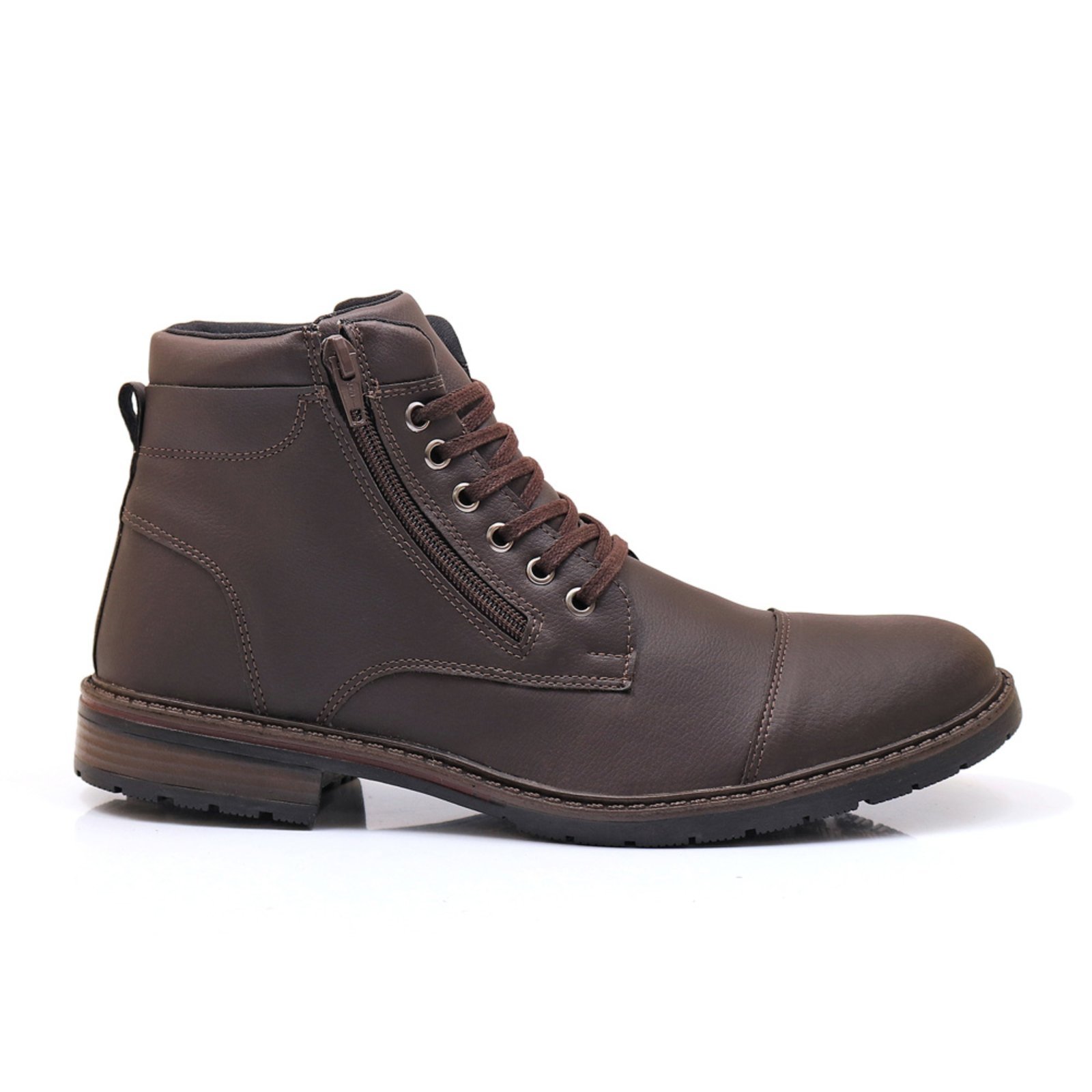 Vista 3 Bota Masculina Bredeni Com Ziper State Com Carteira marrom BREDENI marrom