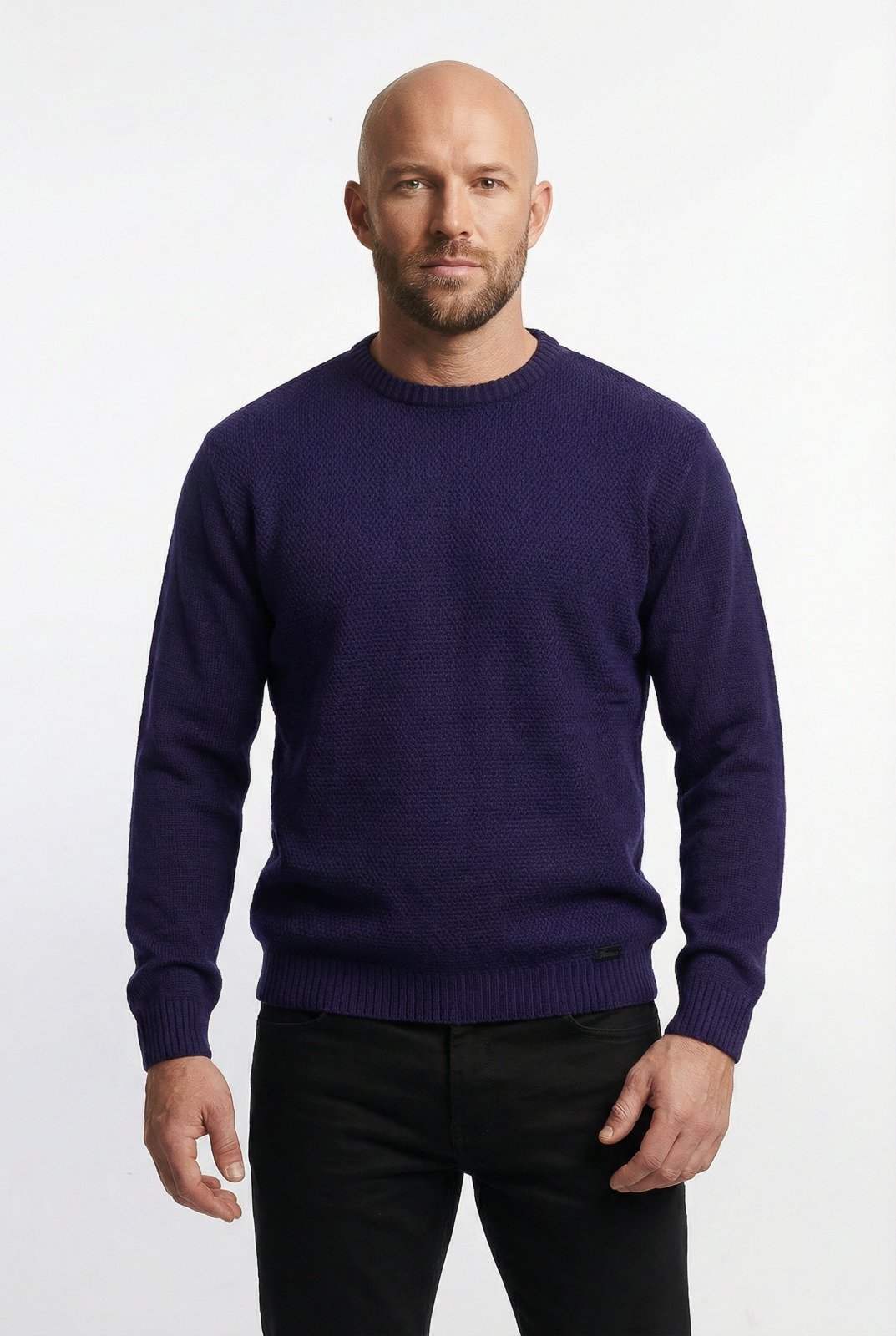 Blusão masculino de malha gola redonda 50003 - Azul Marinho