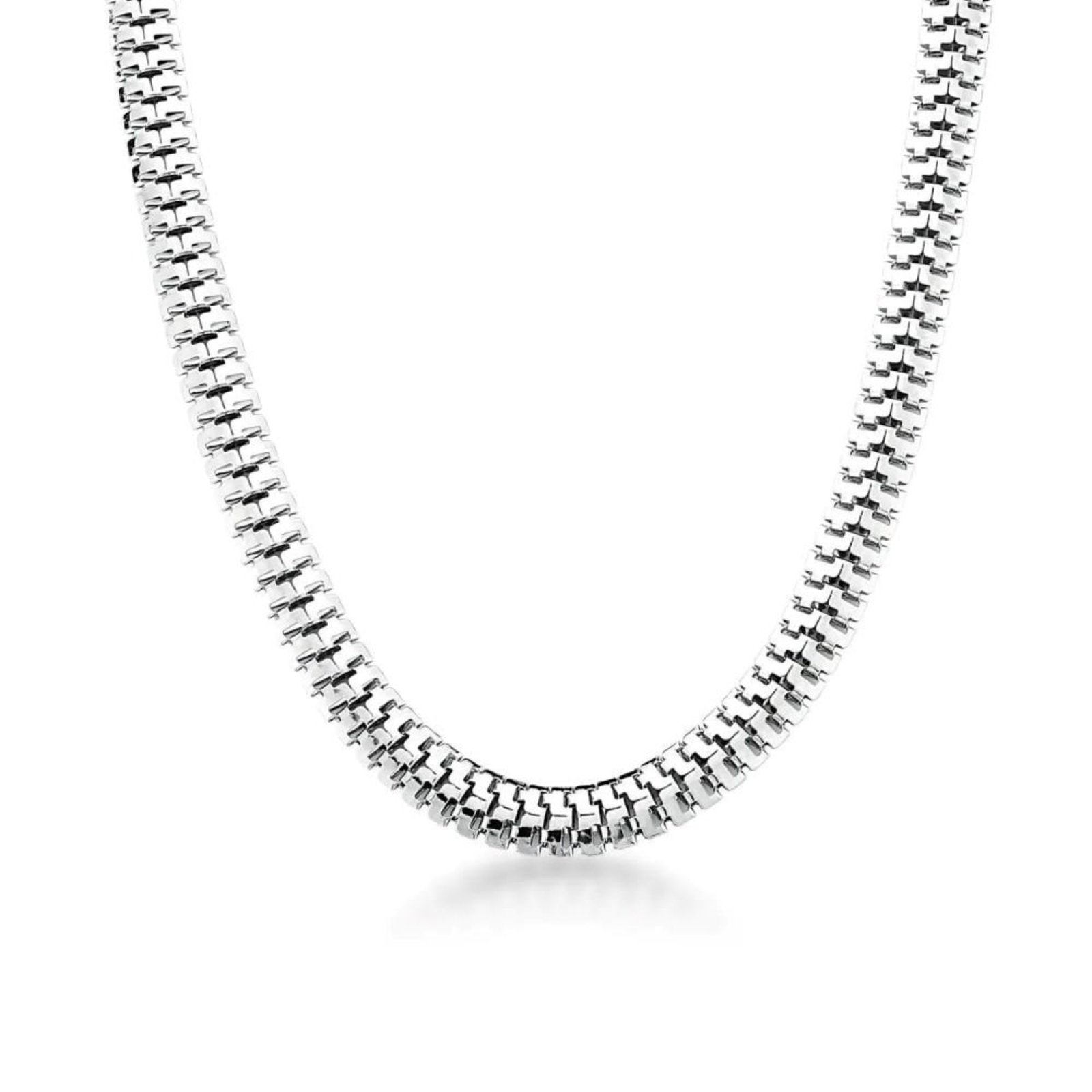 Infantil - Choker em Malha Esteira Laminada Semijoia Banhada a Ródio Ania Store