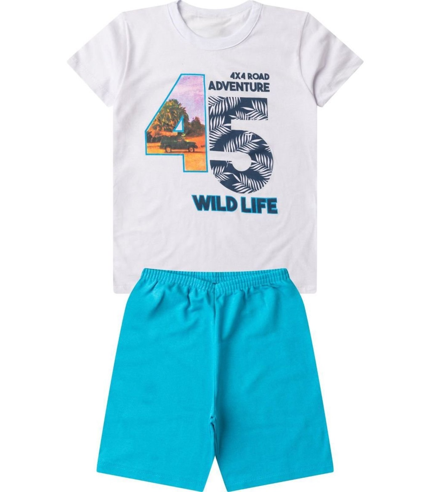 Infantil - Conjunto Menino Básico Curto Kappes Branco