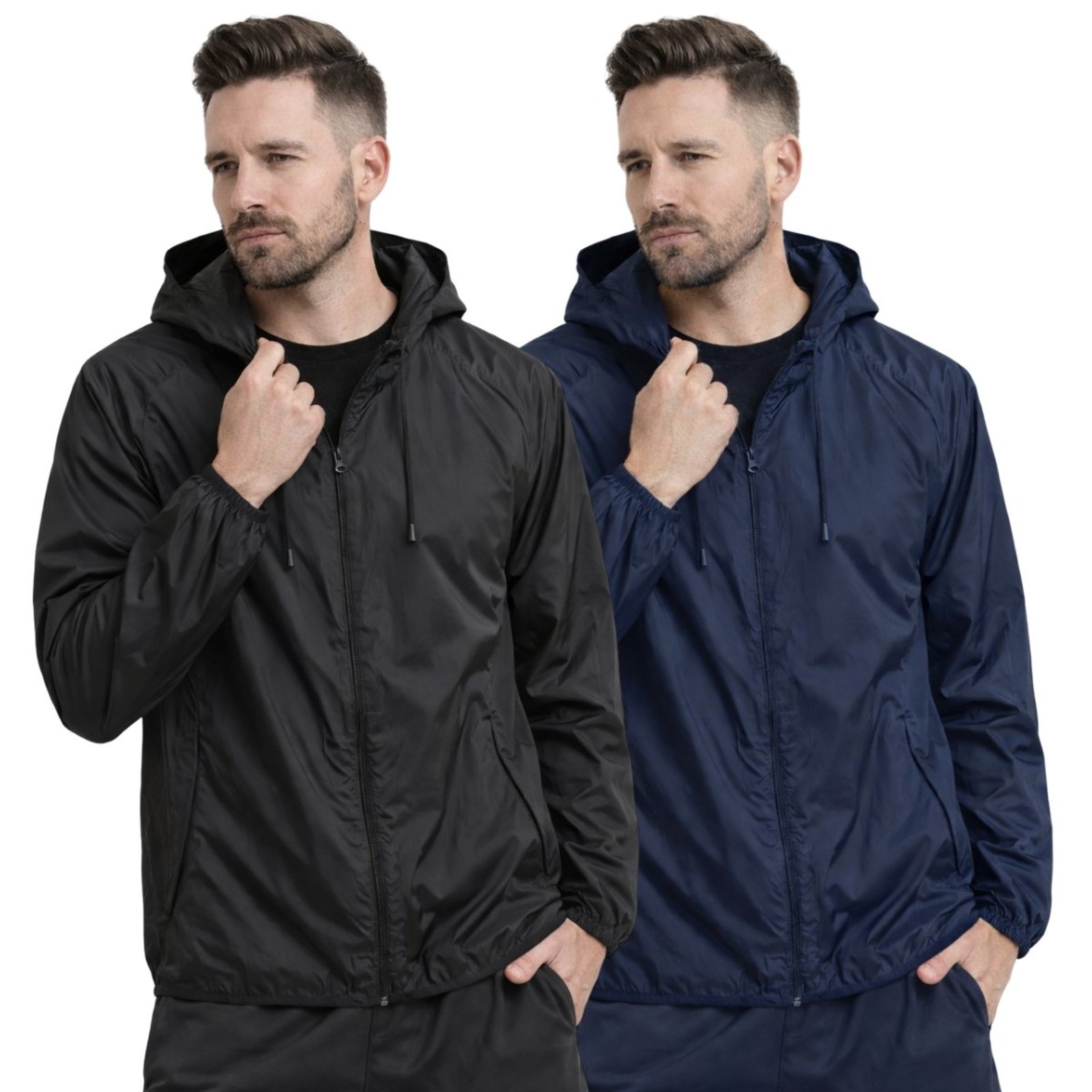 Kit 2 Jaqueta Corta Vento Impermeável Masculino Leve e Confortável Estilo Casual Liso