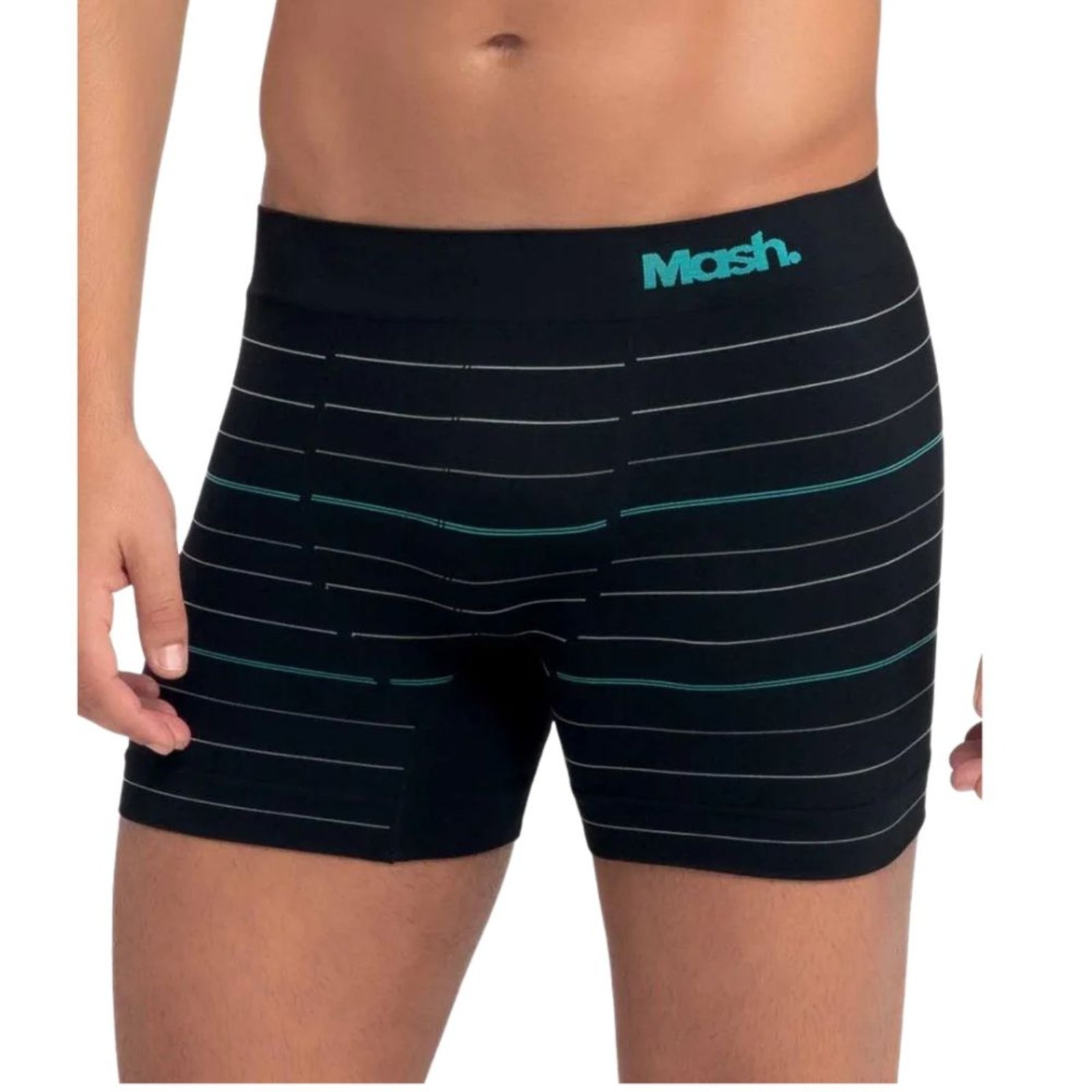 Cueca Boxer Mash Microfibra Sem Costura Listrada Adulto 710.22