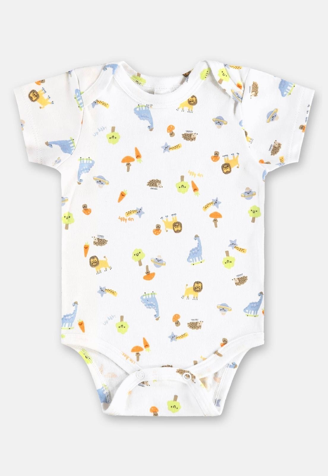 Vista 2 Infantil - Body para Menino em Suedine Up Baby branco Up Baby branco