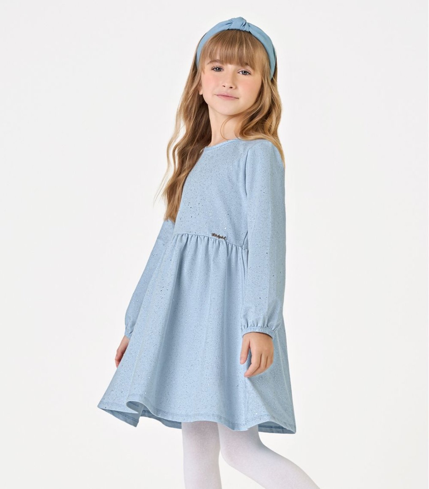 Infantil - Vestido Manga Longa Menina Trick Nick Azul
