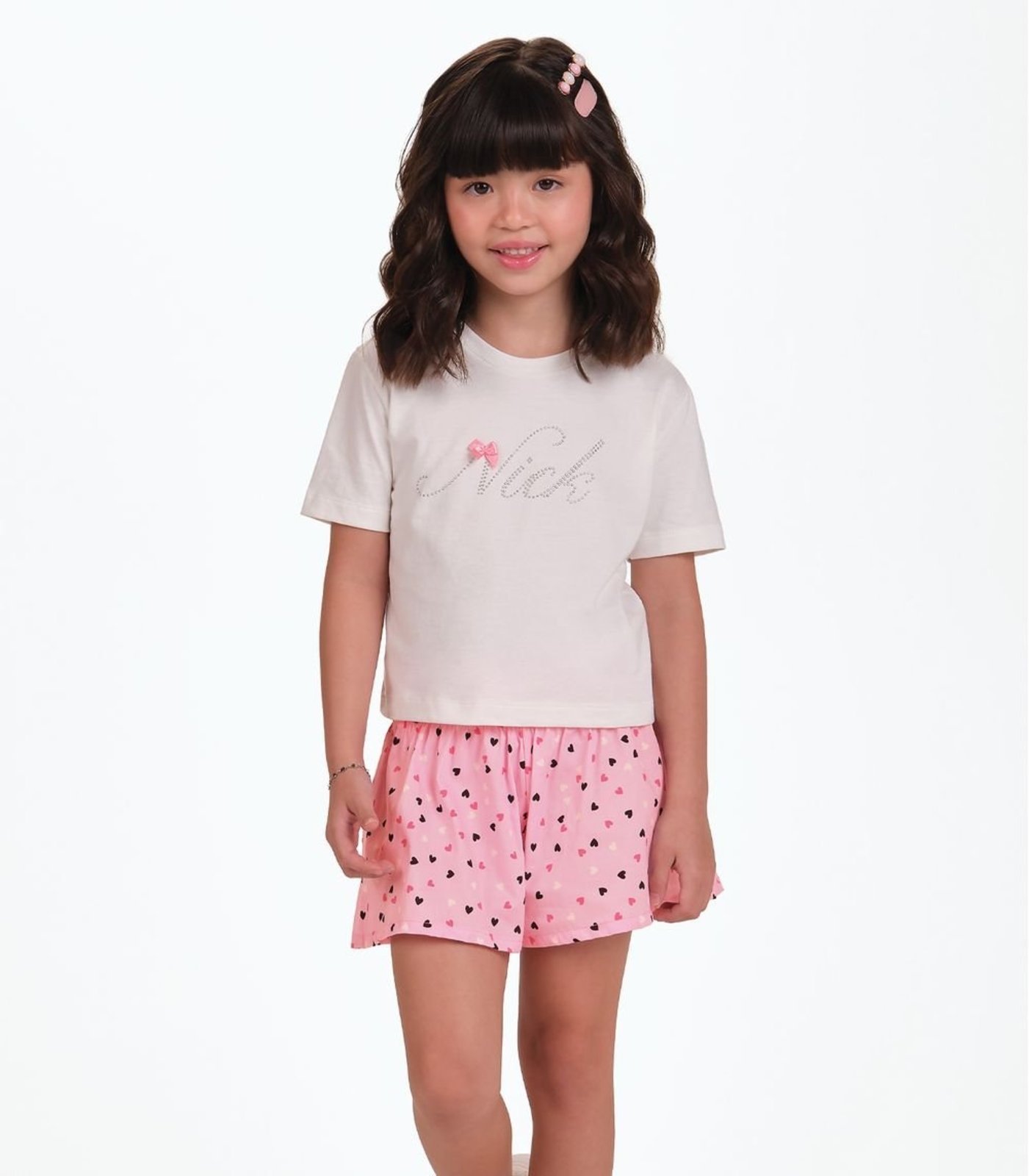 Infantil - Conjunto Blusa com Shorts Menina Trick Nick Rosa