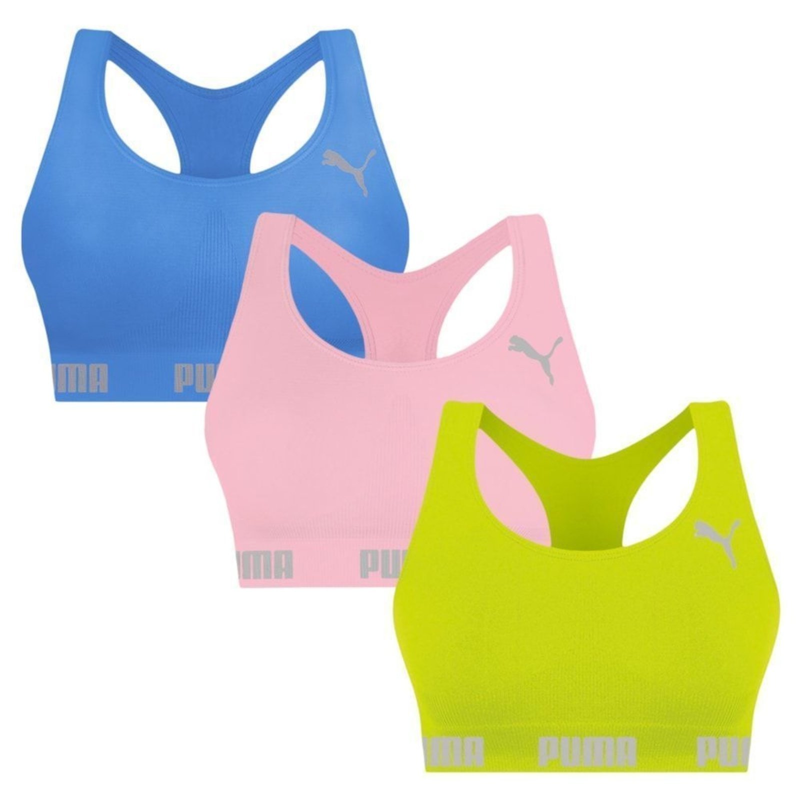Kit 3 Tops Puma Nadador Sem Costura Feminino – Cinza – puma