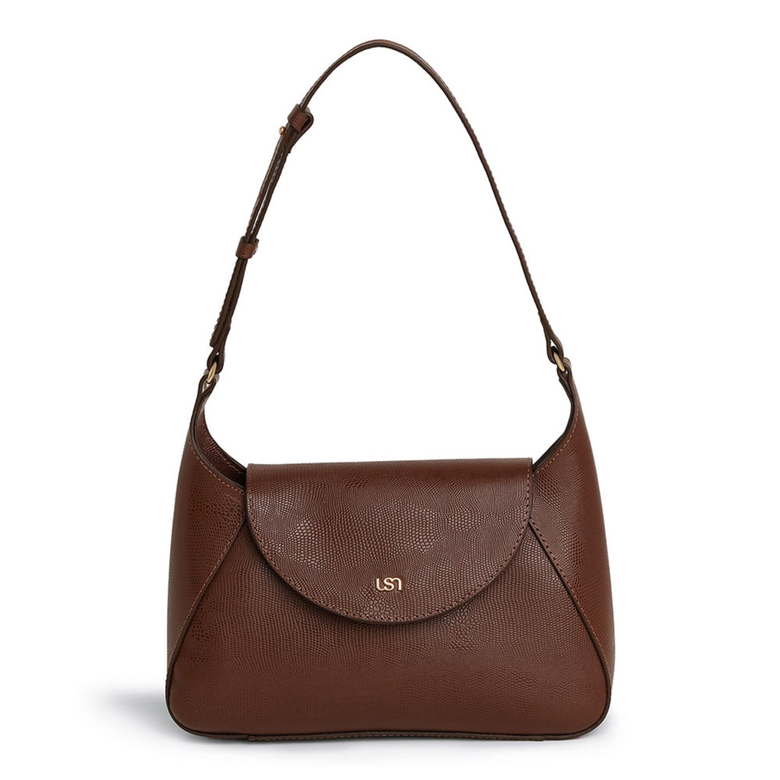 Bolsa Hobo Em Couro Marrom Com Fecho Magnético