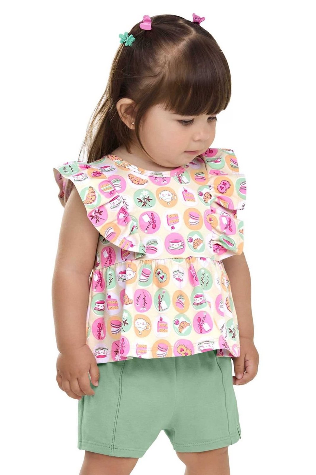 Infantil - Conjunto Menina Confeitos Elian Bege