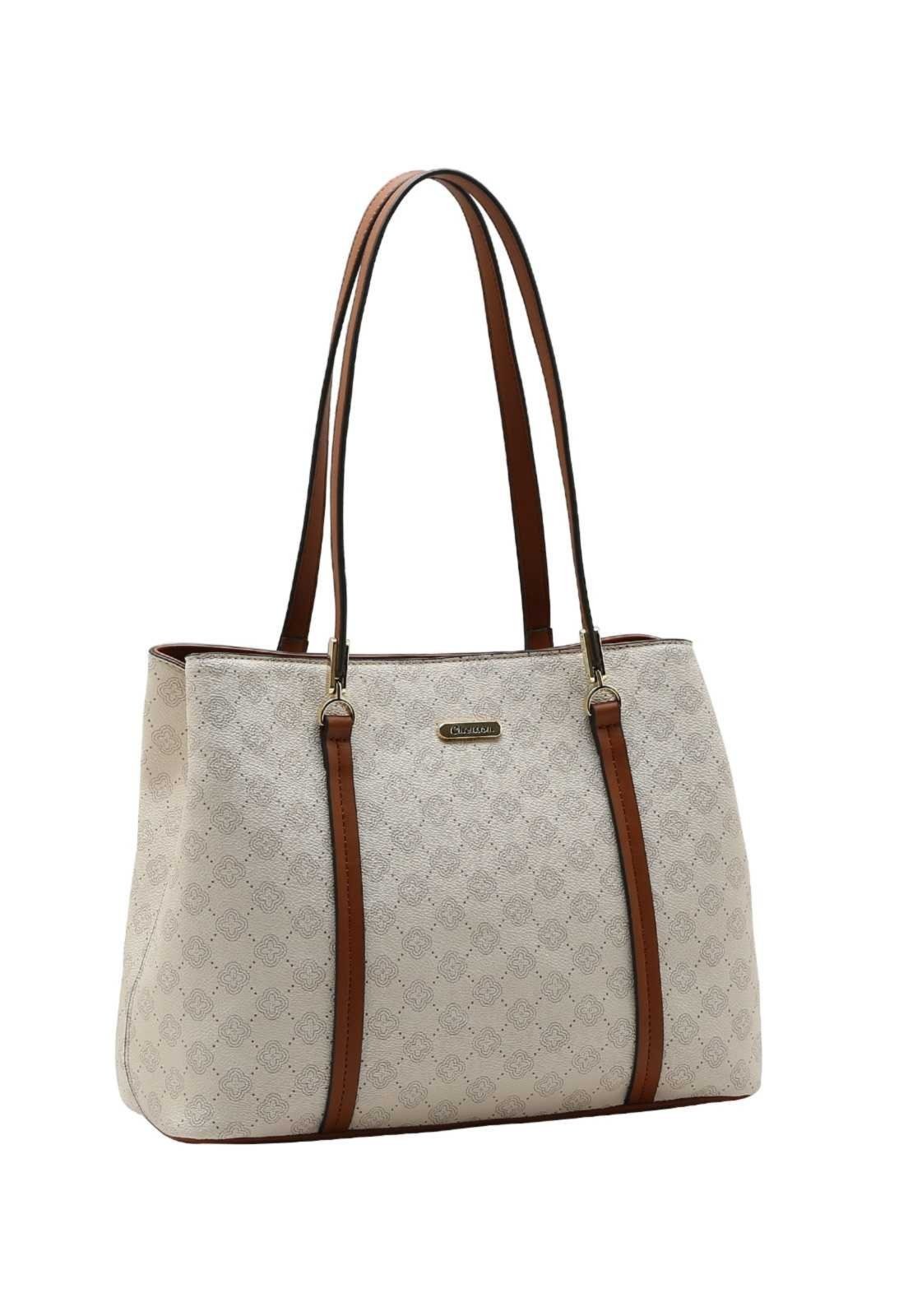 Bolsa Feminina Chenson Ombro Elemento Gráfico 3485877 Bege