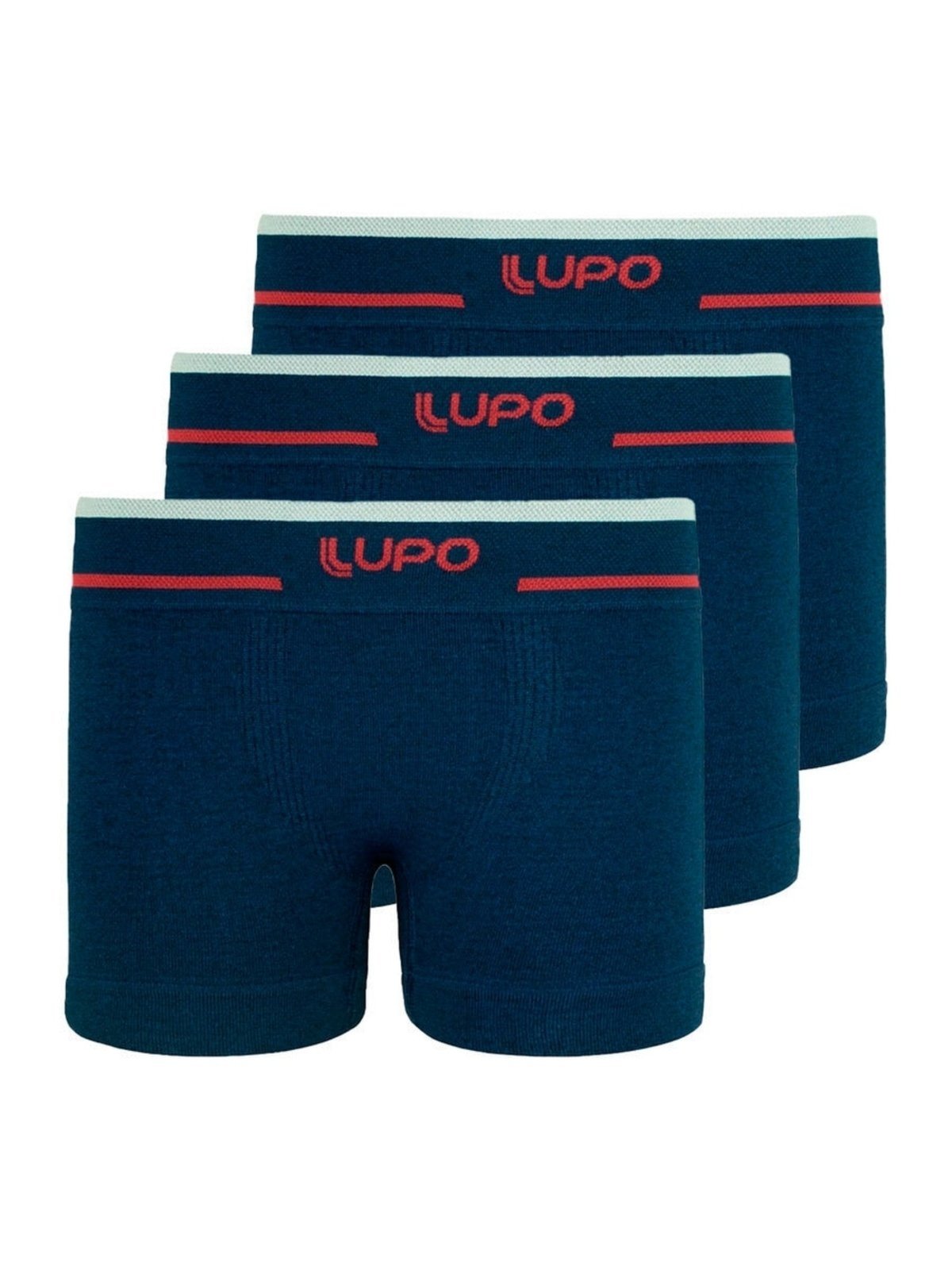 Kit com 3 Cuecas Boxer Lupinho 137-010 Azul Marinho