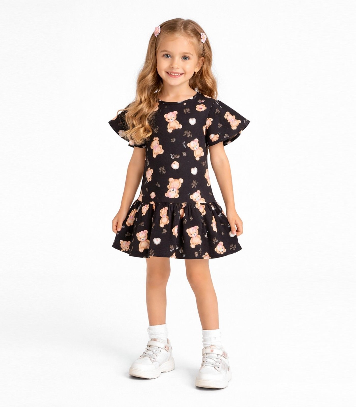 Infantil - Vestido em Cotton Leve Trick Nick Preto