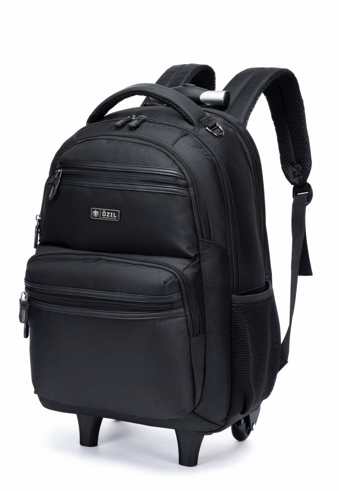 Vista 3 Mochila Executiva Bolsa Rodinhas Espaçosa Reforçada Viagem Trabalho Ozil preto Ozil preto
