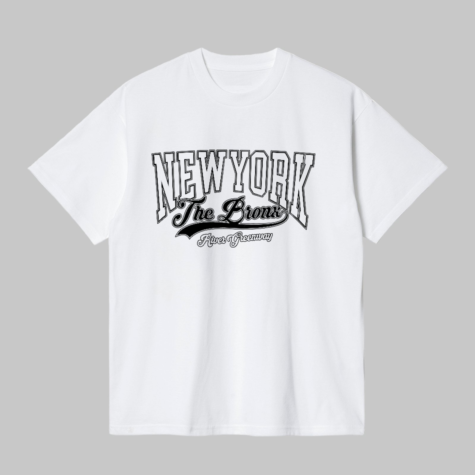 Camiseta Básica New York Bronx Vintage City Unissex Branco