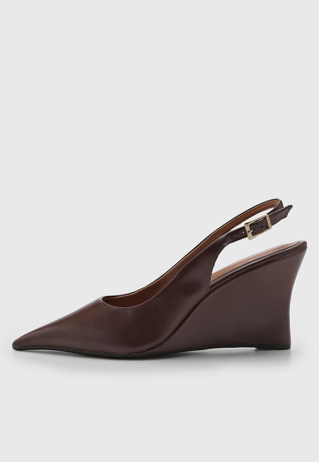 Scarpin Feminino VIA UNO Salto Anabela Marrom