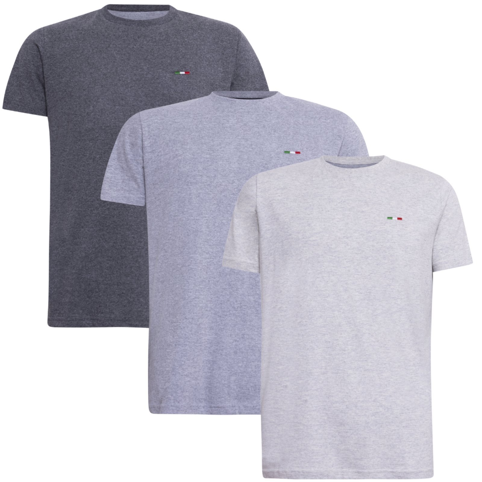 Kit 3 Peças Camisetas Básicas Masculina FMF em Algodão Premium no Estilo Tommy Bordado Itália