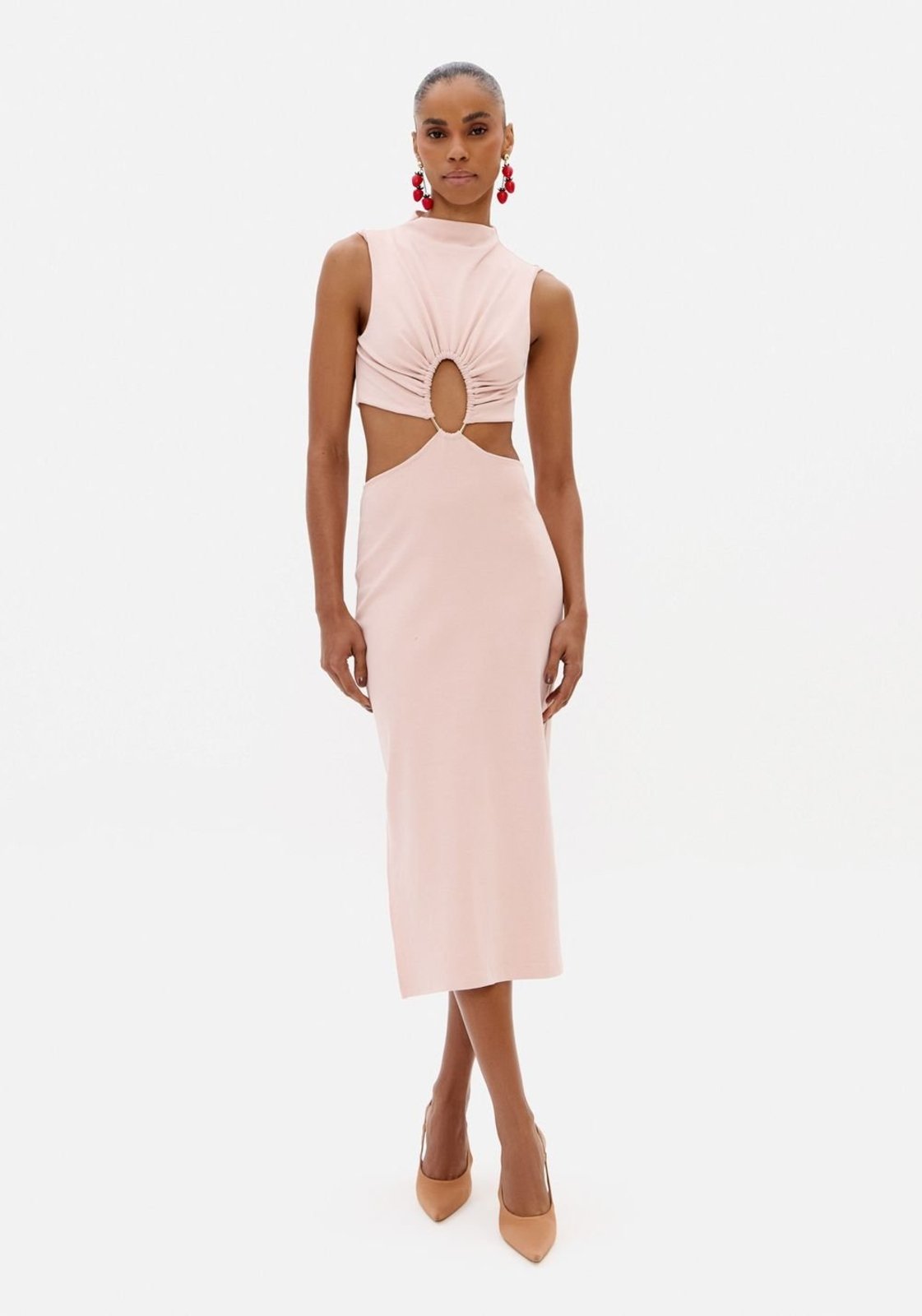 Vestido Super Midi Com Metal Lança Perfume